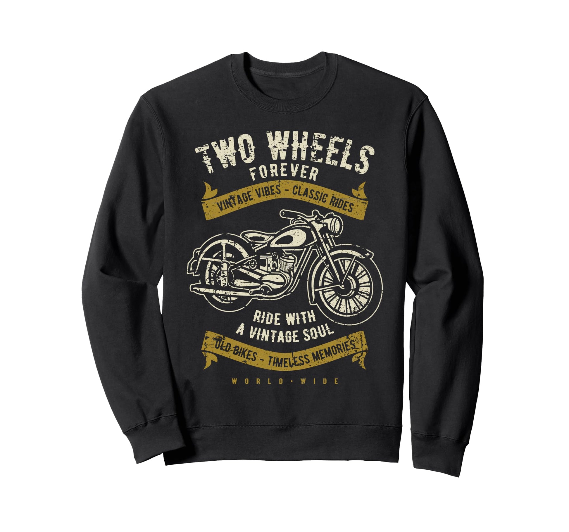 Two Wheels Forever Motorcycle Sweatshirt - Fun Novelty Design Unisex - T-Shirt, Sweatshirt, Hoodie