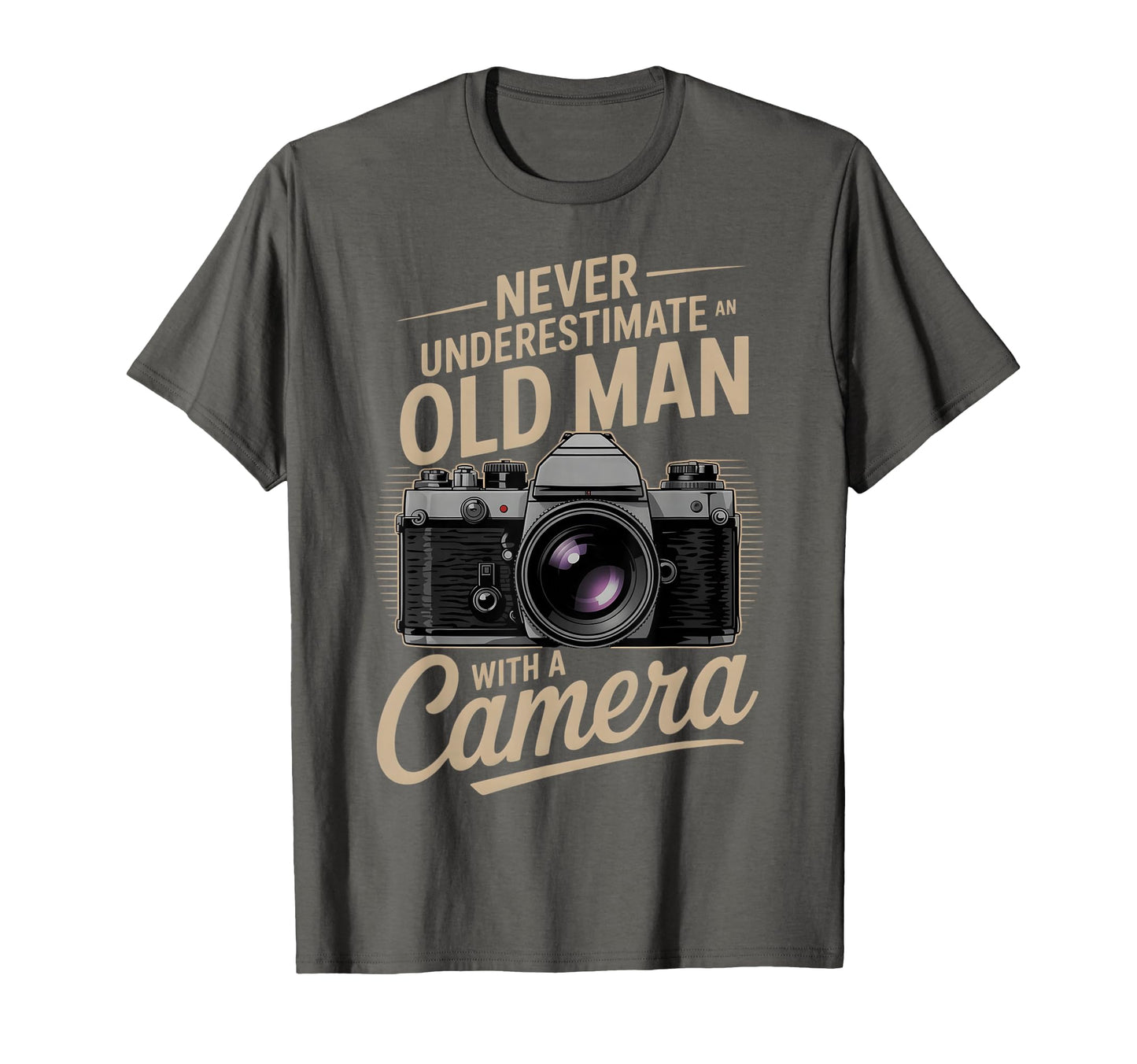 Photography Never Underestimate Old T-Shirt - Minimalist Print Men Women - T-Shirt, Sweatshirt, Hoodie