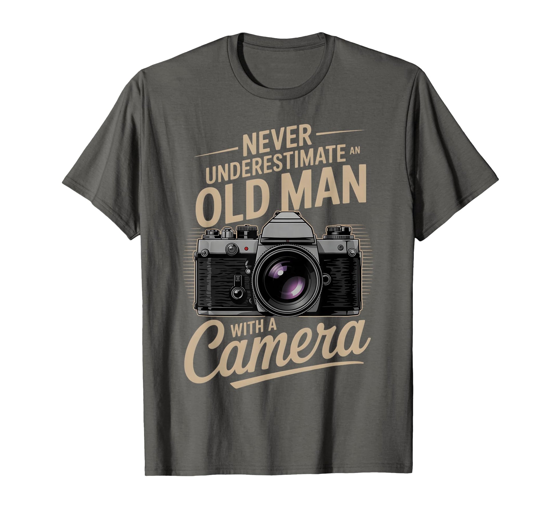 Photography Never Underestimate Old T-Shirt - Minimalist Print Men Women - T-Shirt, Sweatshirt, Hoodie