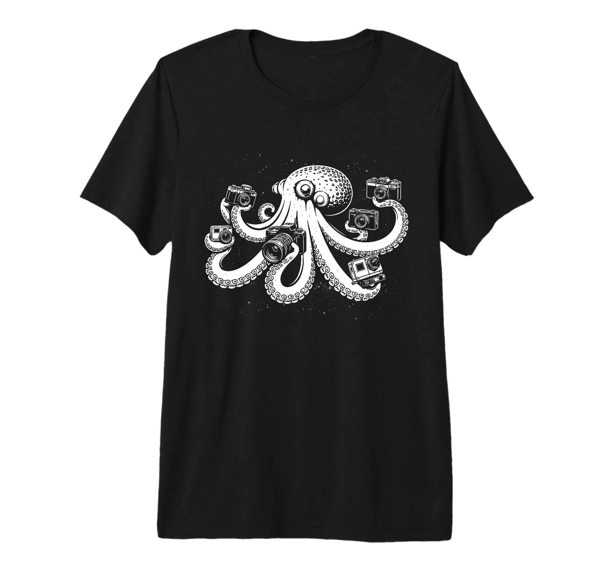 Photographer Octopus Camera Art T-Shirt - Fun Novelty Design for Adults - T-Shirt, Sweatshirt, Hoodie
