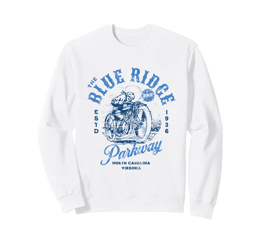 Blue Ridge Parkway Motorcycle Sweatshirt - Aesthetic Graphic Men Women - T-Shirt, Sweatshirt, Hoodie