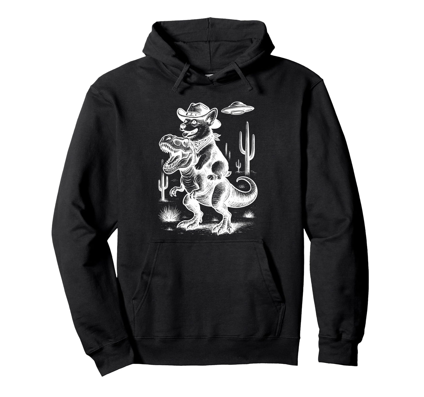 Corgi Riding Dinosaur Cowboy Hoodie - Streetwear Style Men Women - T-Shirt, Sweatshirt, Hoodie