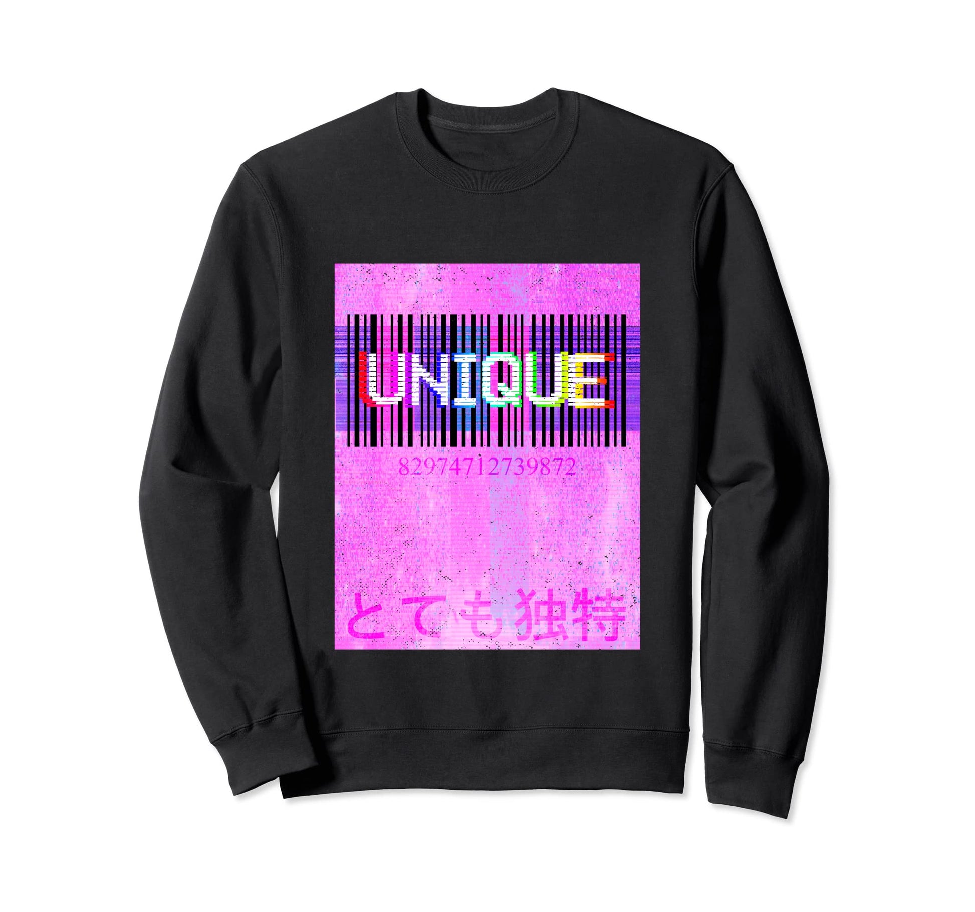 Unique Barcode Vaporwave Aesthetic Sweatshirt - Minimalist Print Unisex - T-Shirt, Sweatshirt, Hoodie
