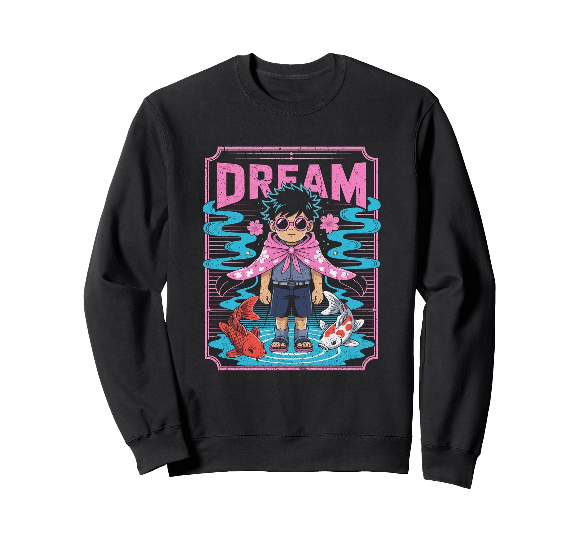 Dreamy Anime Koi Fish And Sweatshirt - Casual Everyday Wear for Adults - T-Shirt, Sweatshirt, Hoodie