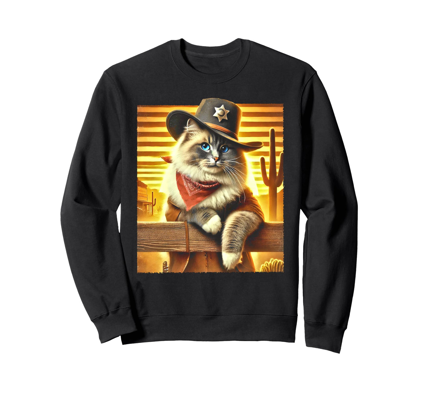 Ragdoll Cat Cowboy Western Howdy Sweatshirt - Minimalist Print Men Women - T-Shirt, Sweatshirt, Hoodie