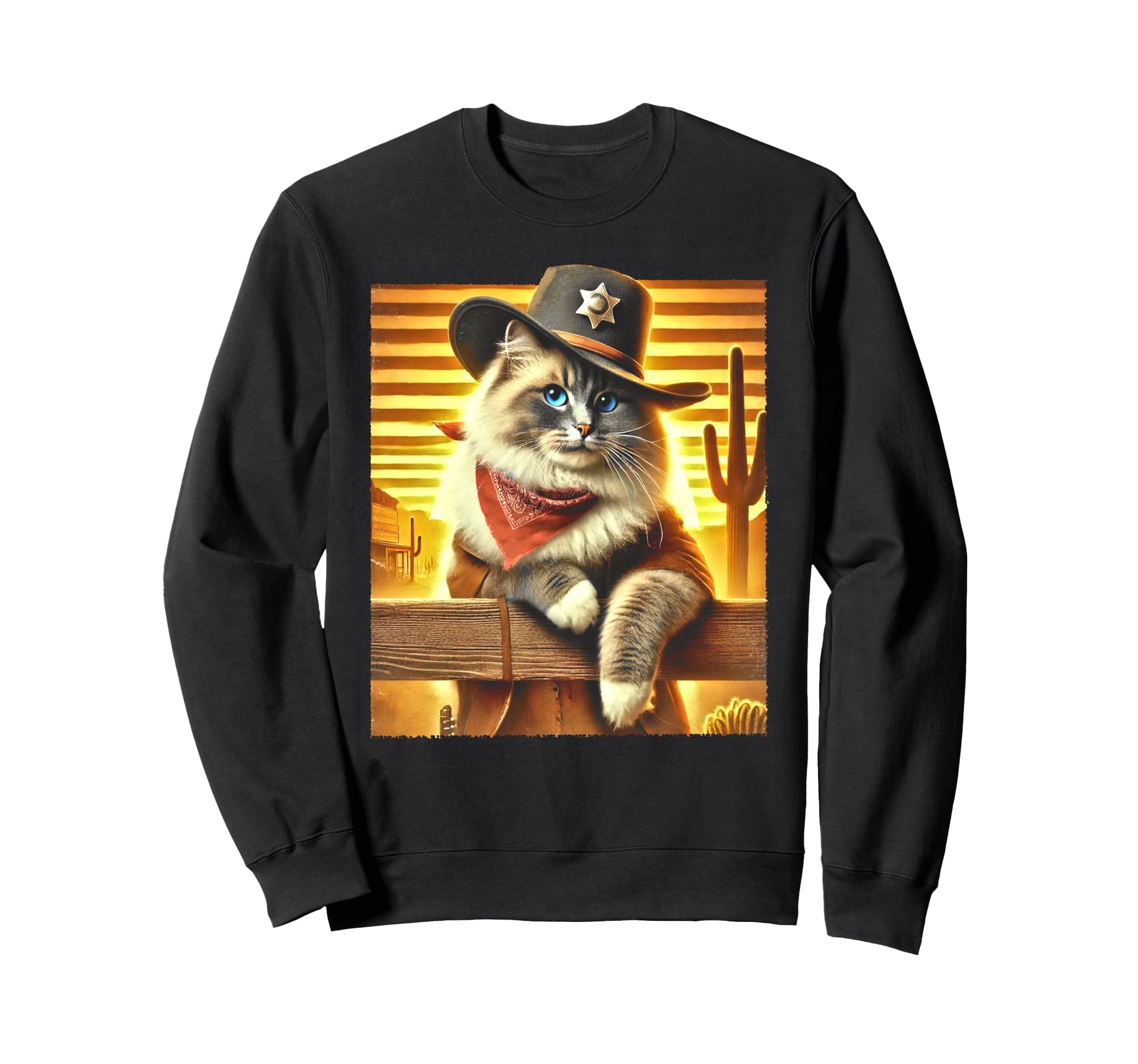 Ragdoll Cat Cowboy Western Howdy Sweatshirt - Minimalist Print Men Women - T-Shirt, Sweatshirt, Hoodie