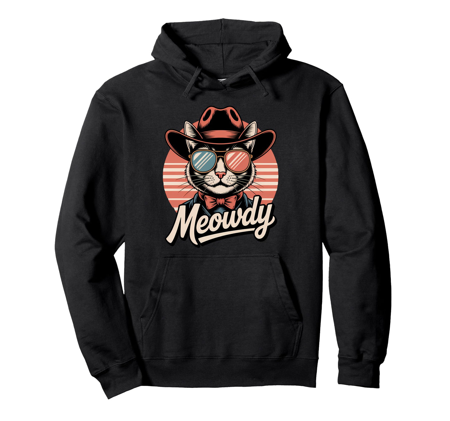 Meowdy Cat Funny Western Country Cowboy Hoodie - Minimalist Print Unisex - T-Shirt, Sweatshirt, Hoodie