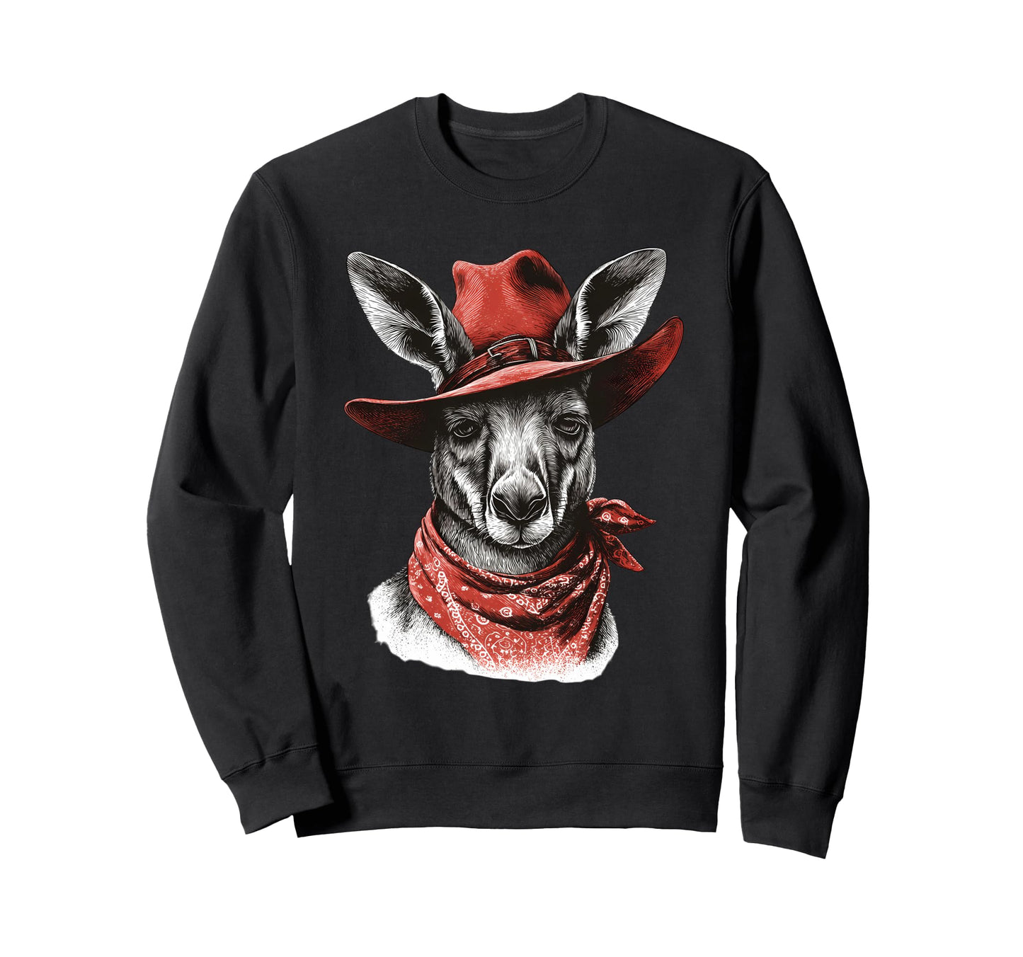 Kangaroo Cowboy Rodeo Australia Day Sweatshirt - Trendy Graphic for Adults - T-Shirt, Sweatshirt, Hoodie