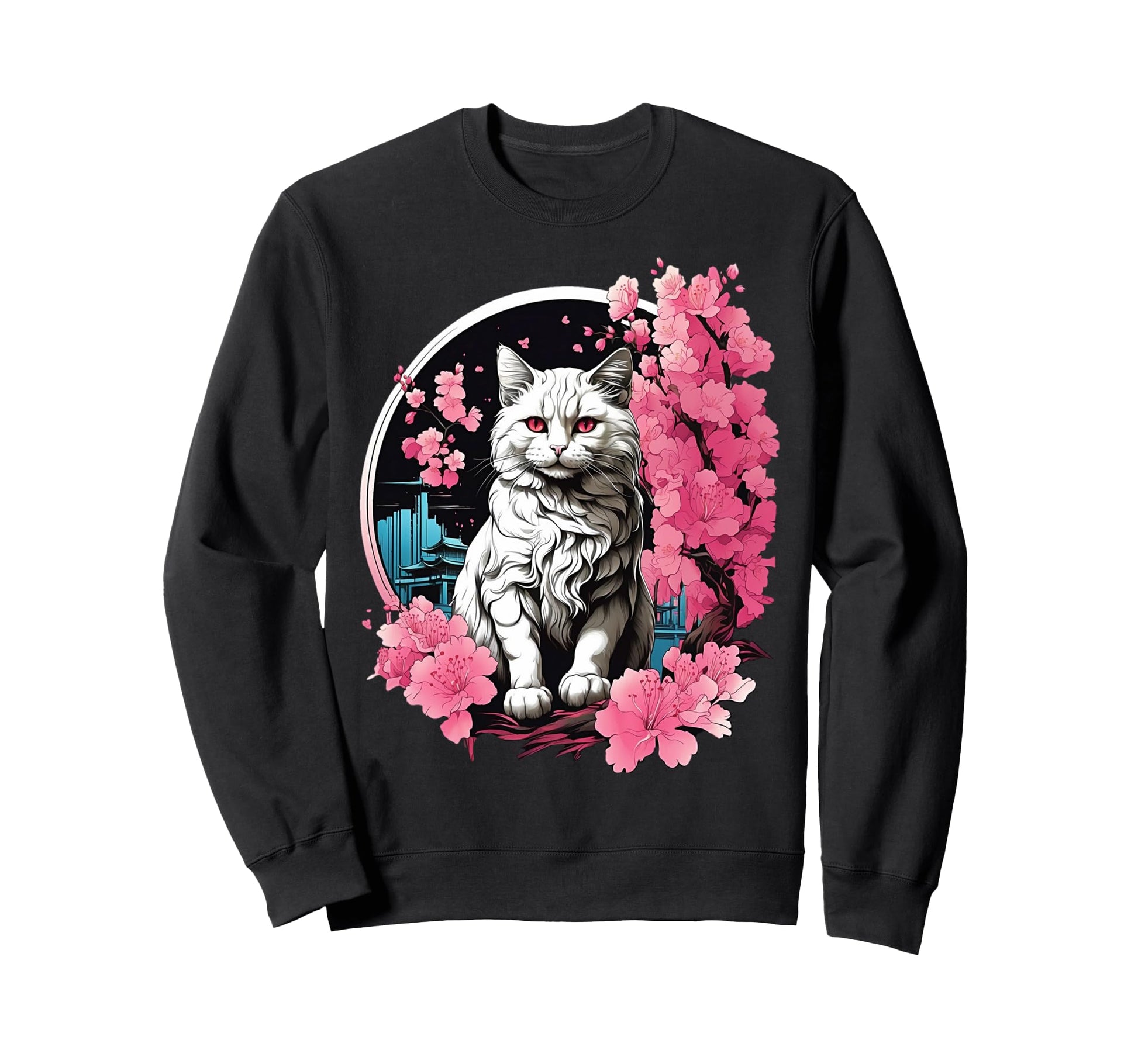 Anime Cat Japanese Aesthetic Japan Sweatshirt - Streetwear Style Men Women - T-Shirt, Sweatshirt, Hoodie