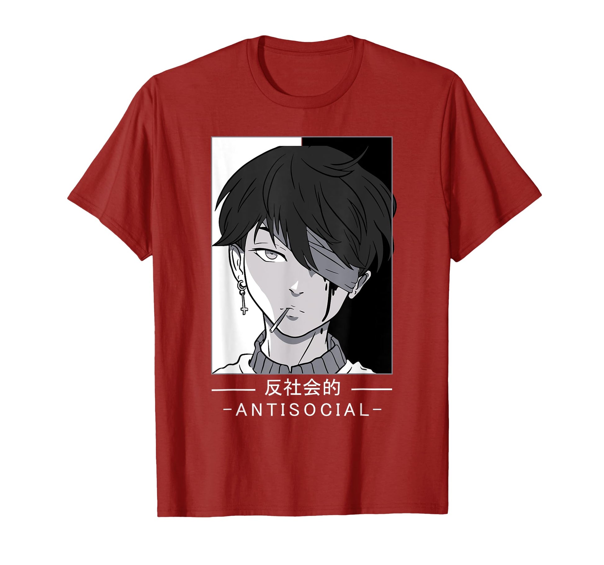 Anti Social Text Vaporwave Anime T-Shirt - Novelty Apparel Men Women - T-Shirt, Sweatshirt, Hoodie
