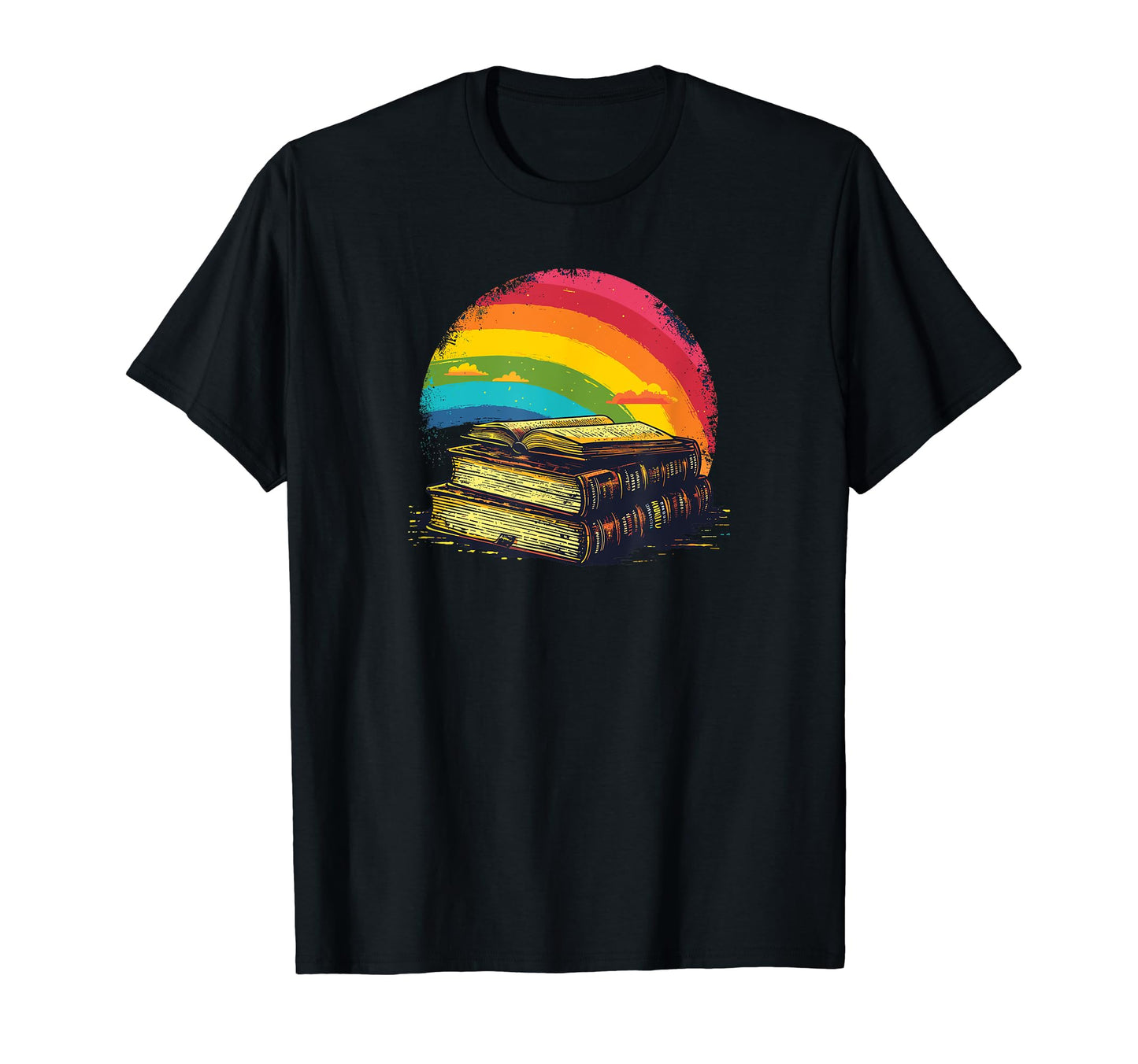 Rainbow Book Reading Bookworm T-Shirt - Fun Novelty Design Unisex - T-Shirt, Sweatshirt, Hoodie