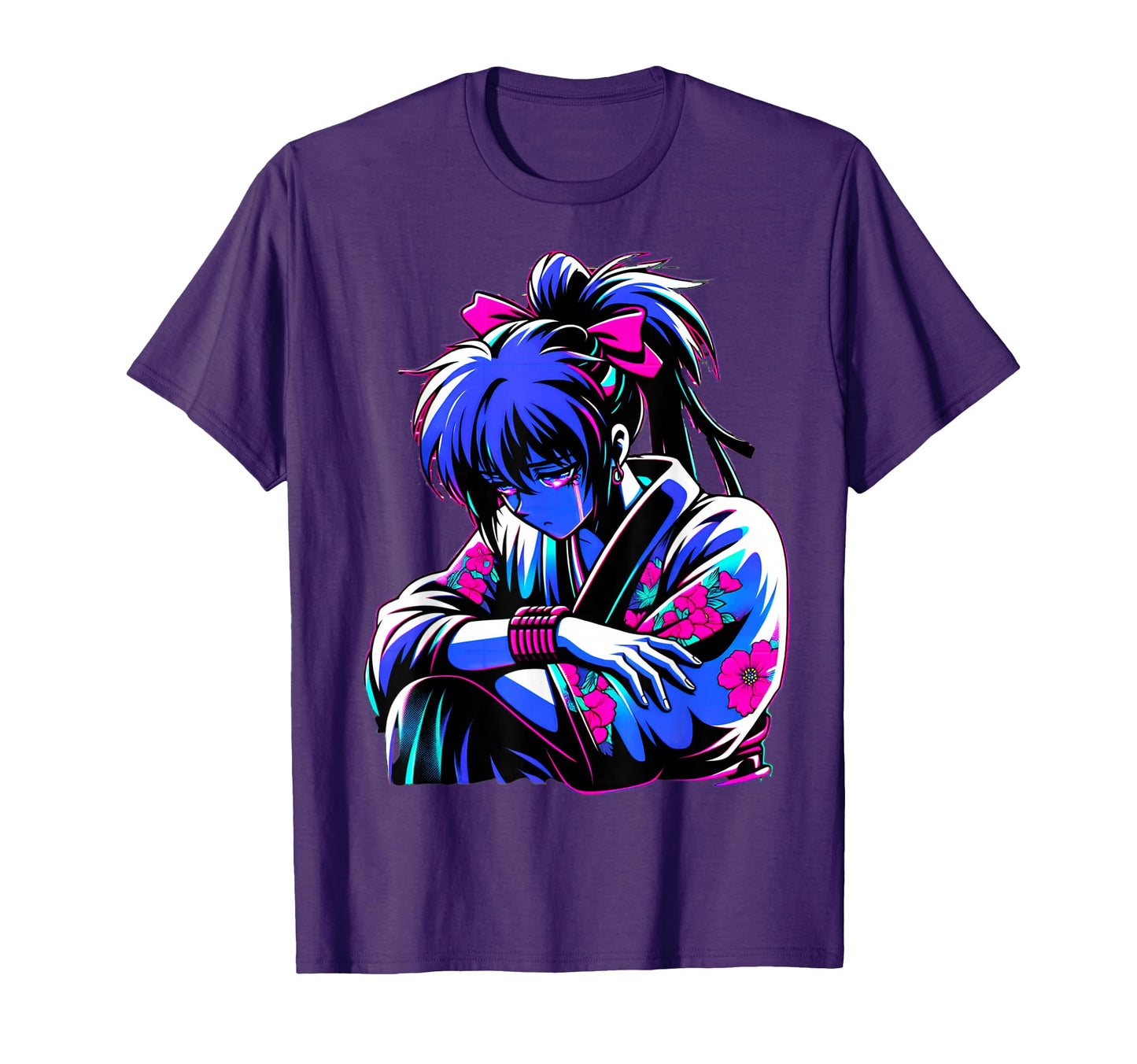 Sad Anime Japanese Vaporwave T-Shirt - Casual Everyday Wear for Adults - T-Shirt, Sweatshirt, Hoodie