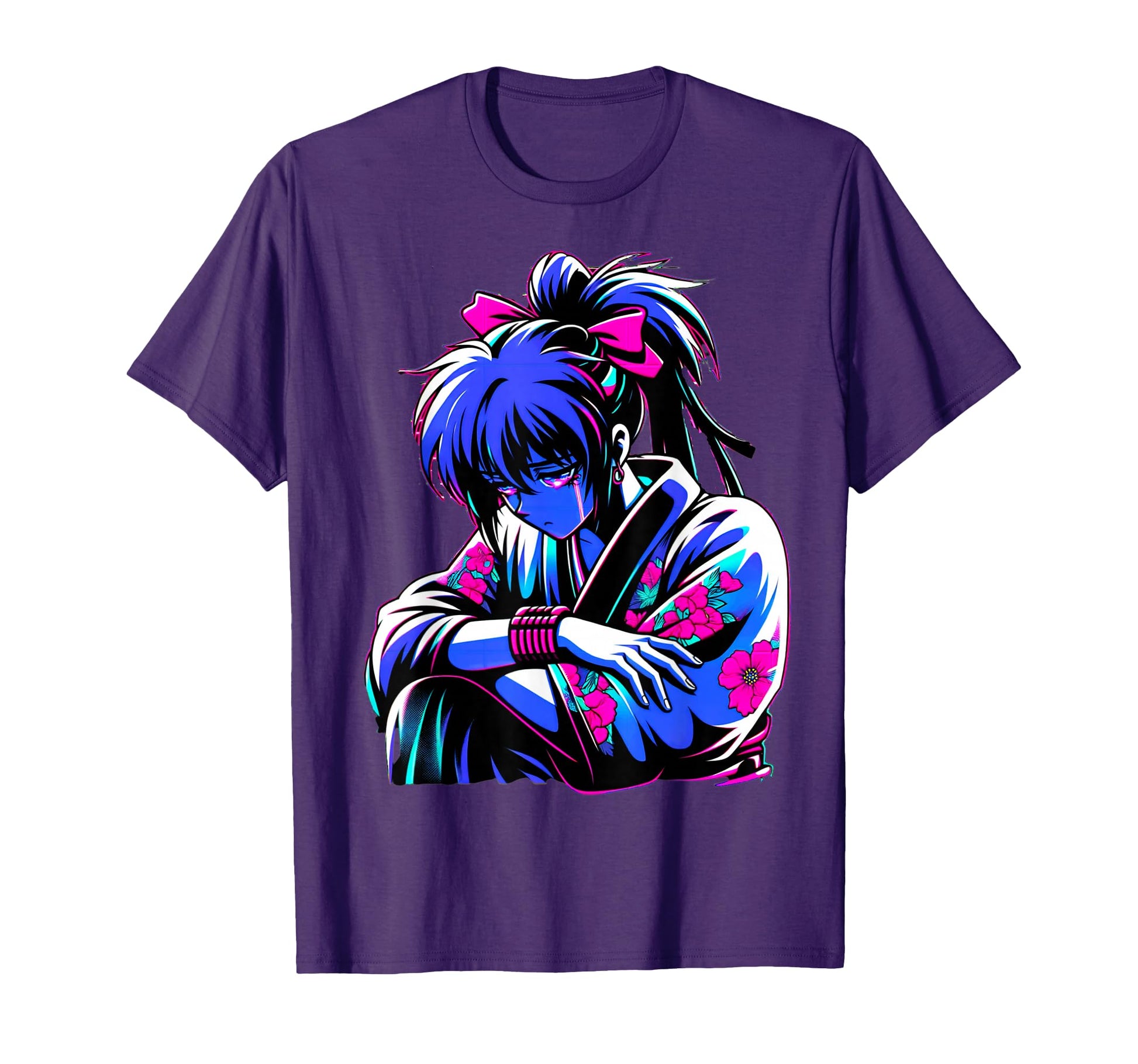 Sad Anime Japanese Vaporwave T-Shirt - Casual Everyday Wear for Adults - T-Shirt, Sweatshirt, Hoodie