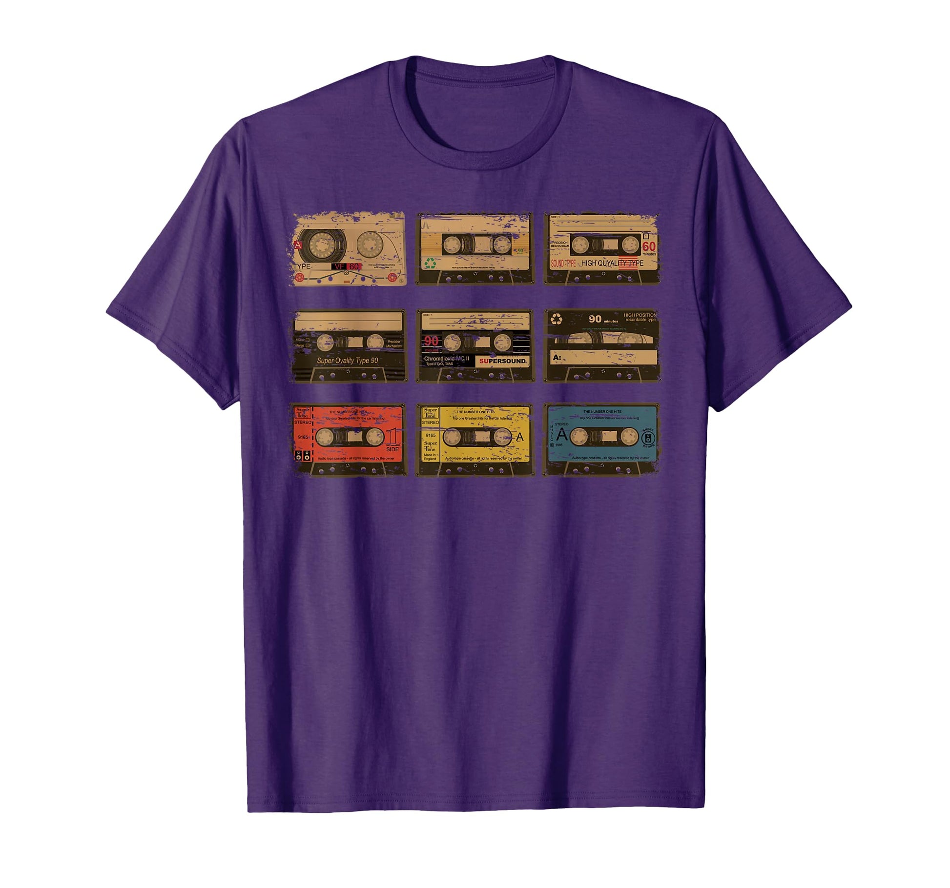 Nine Cassette Tapes Old Cartridges Gift T-Shirt - Graphic Print Unisex - T-Shirt, Sweatshirt, Hoodie