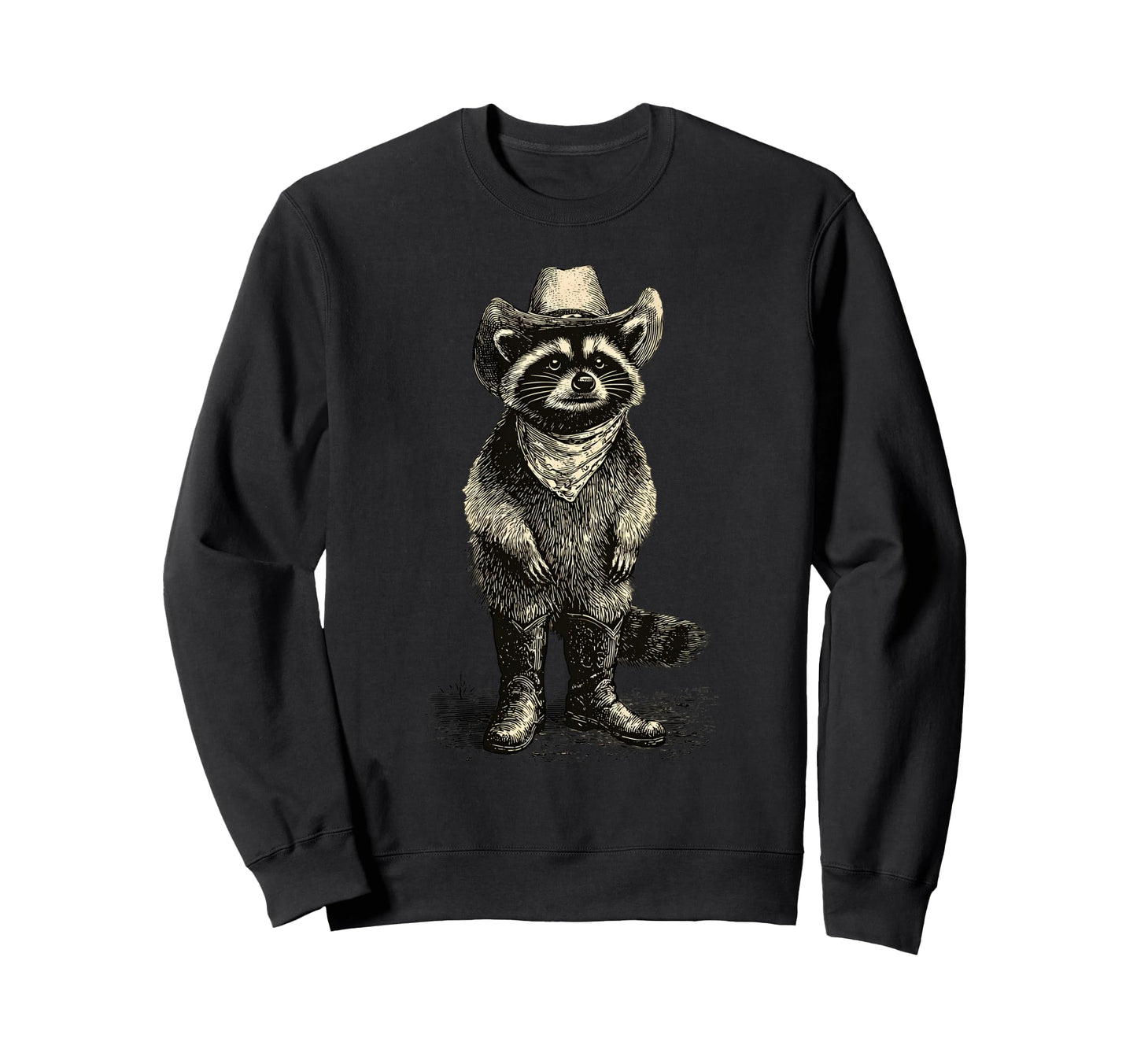 Raccoon Cowboy Rodeo Cowgirl Sweatshirt - Aesthetic Graphic Men Women - T-Shirt, Sweatshirt, Hoodie