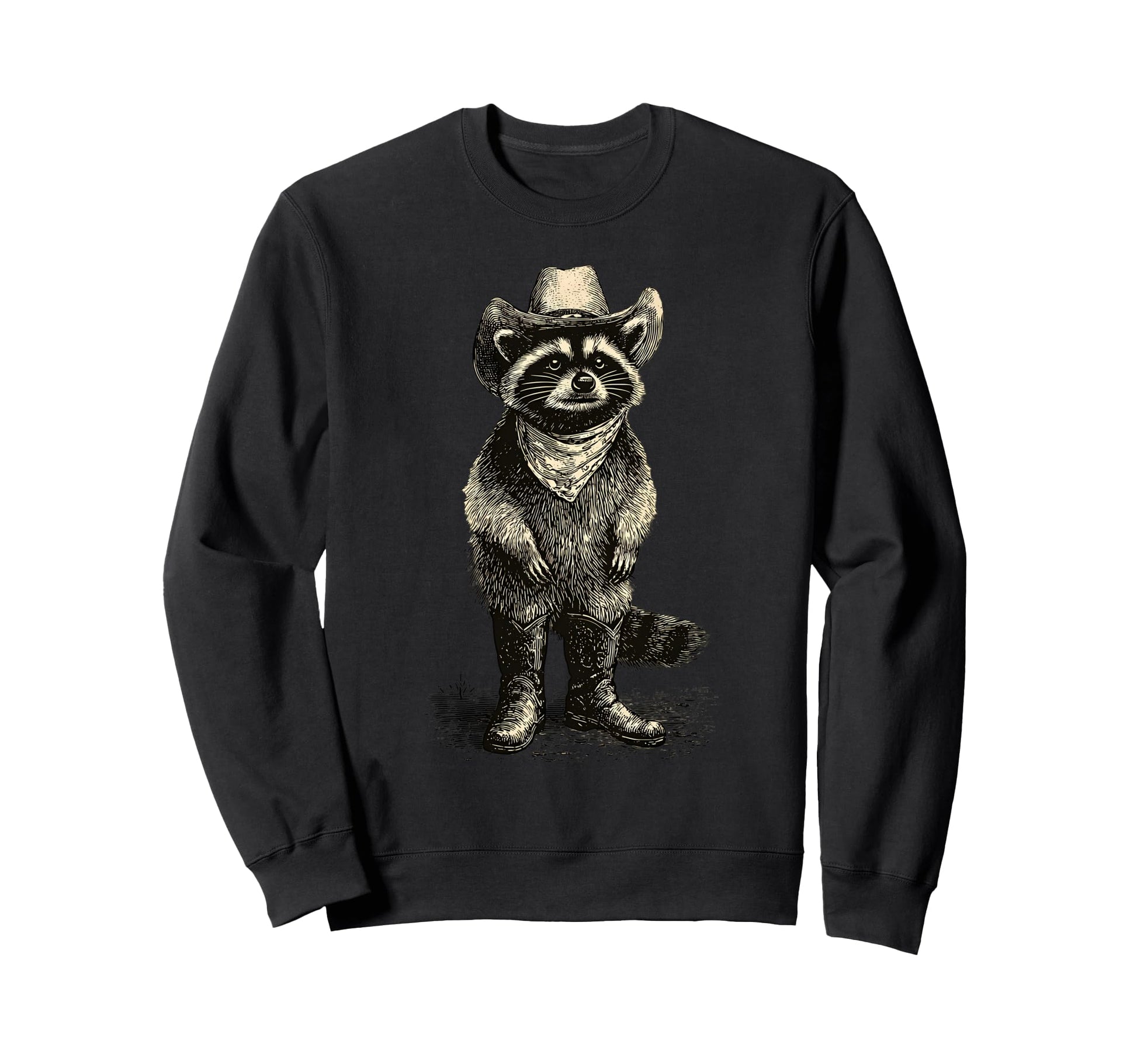 Raccoon Cowboy Rodeo Cowgirl Sweatshirt - Aesthetic Graphic Men Women - T-Shirt, Sweatshirt, Hoodie