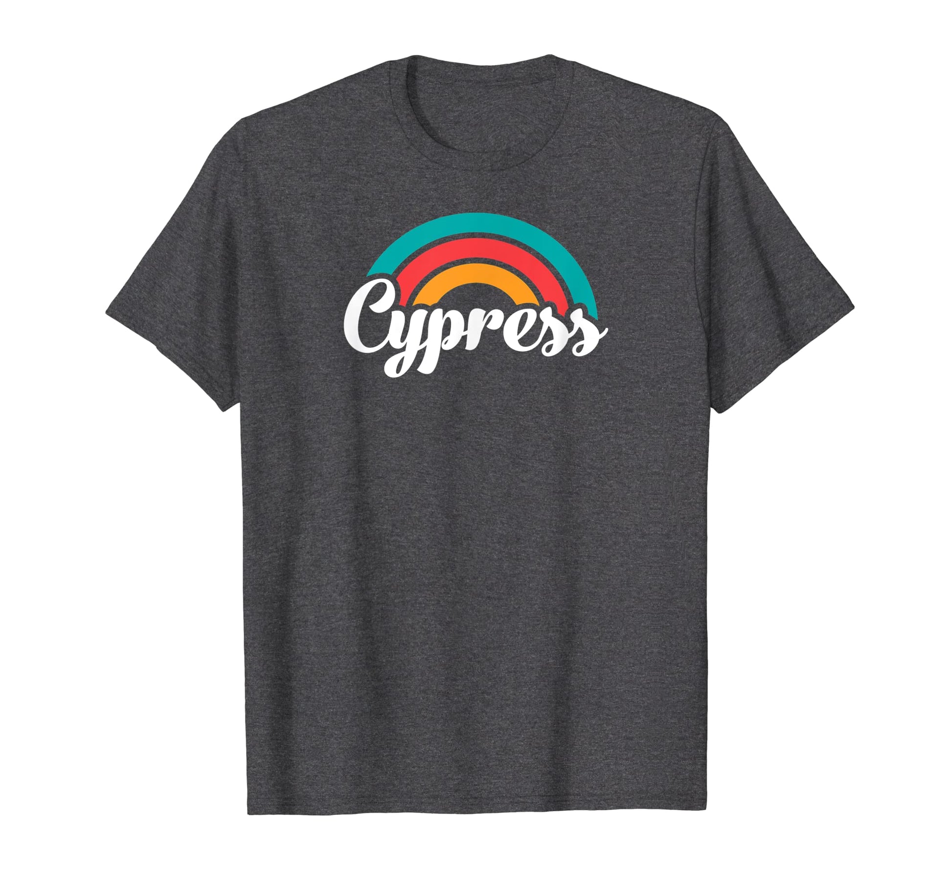 Cypress Ca Script Rainbow T-Shirt - Trendy Graphic Unisex - T-Shirt, Sweatshirt, Hoodie
