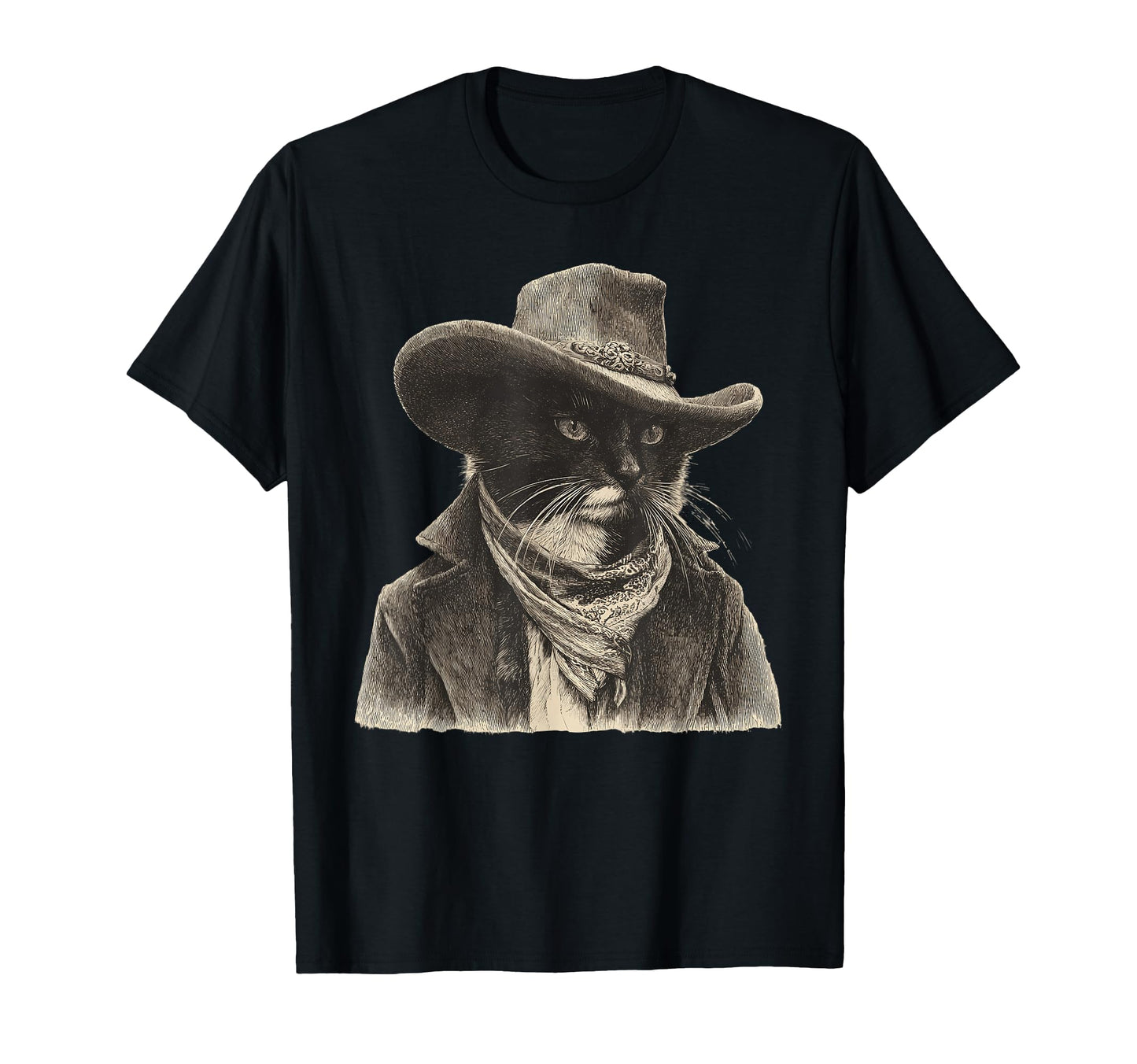 Western Country Cowgirl Funny Cowboy Cat T-Shirt - Unique Graphic Men Women - T-Shirt, Sweatshirt, Hoodie