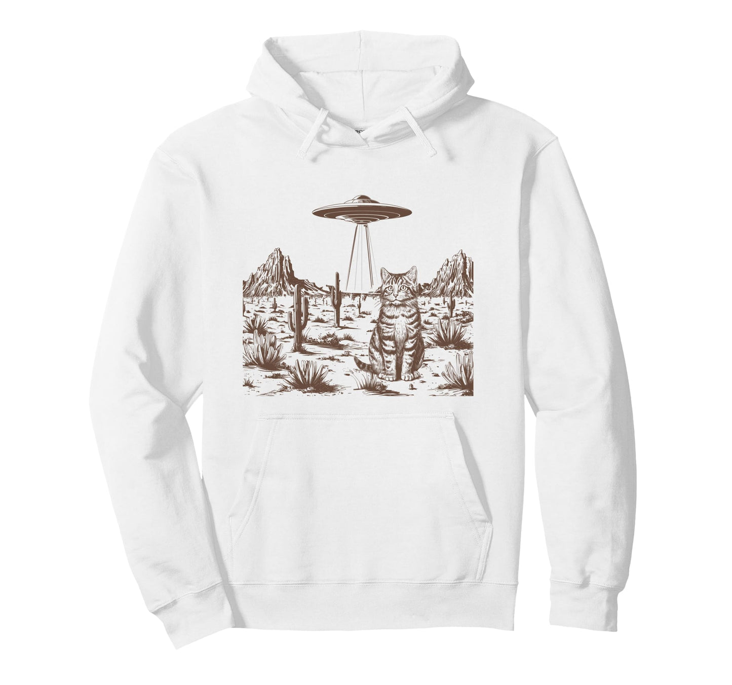 Ufo Cowboy Cat 90S Western Rodeo Funny Hoodie - Custom Art Print Unisex - T-Shirt, Sweatshirt, Hoodie