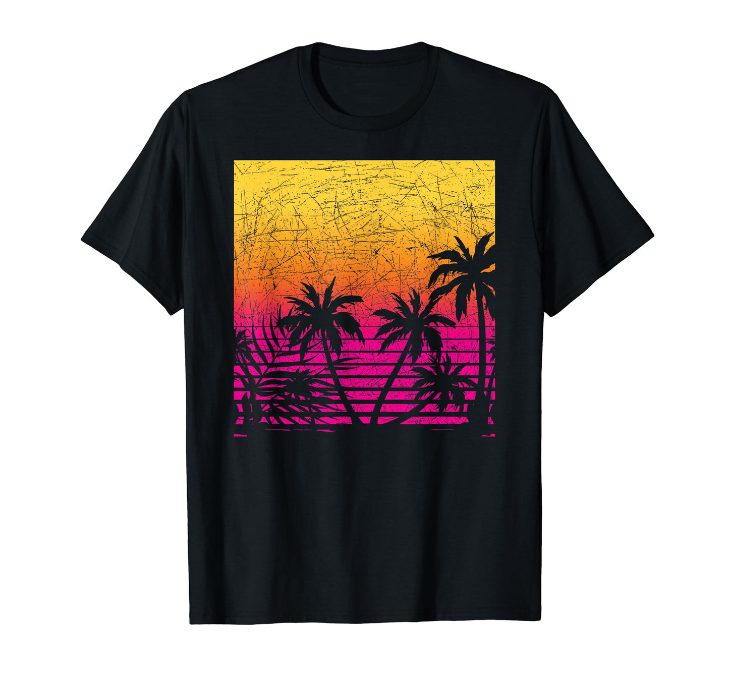 Palm Trees 1990S Vaporwave Aesthetic T-Shirt - Custom Art Print Men Women - T-Shirt, Sweatshirt, Hoodie