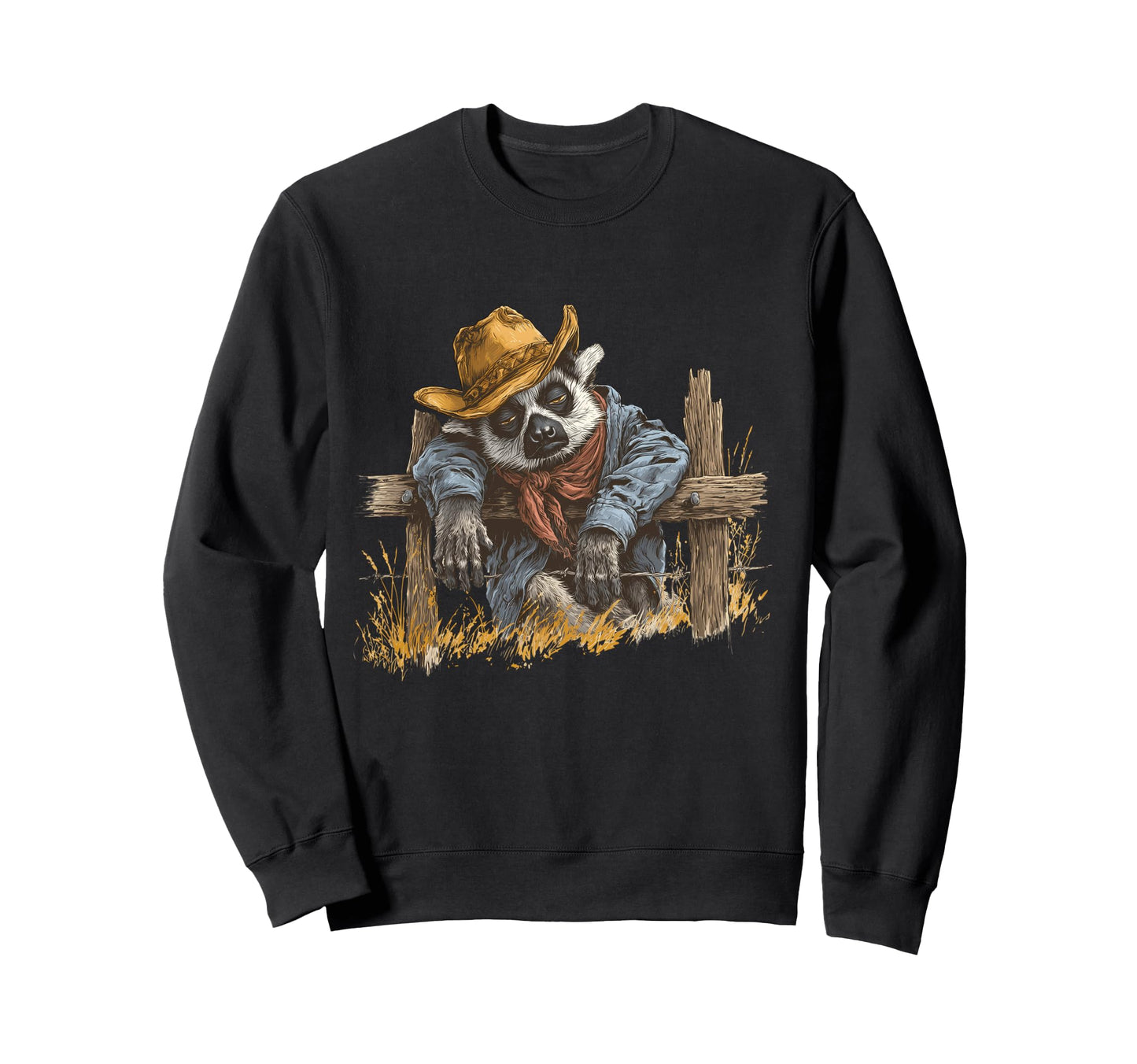 Country Cowboy Lemur Rodeo Cowgirl Sweatshirt - Unique Graphic Unisex - T-Shirt, Sweatshirt, Hoodie