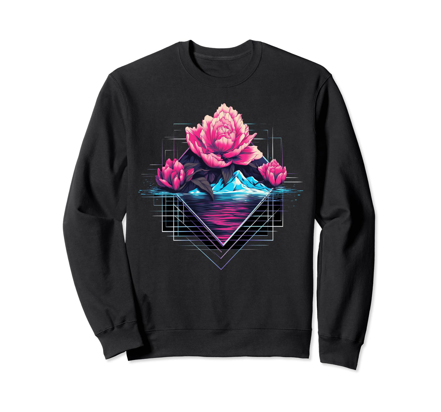 Japan Aesthetic Vaporwave Flower Sweatshirt - Custom Art Print Men Women - T-Shirt, Sweatshirt, Hoodie