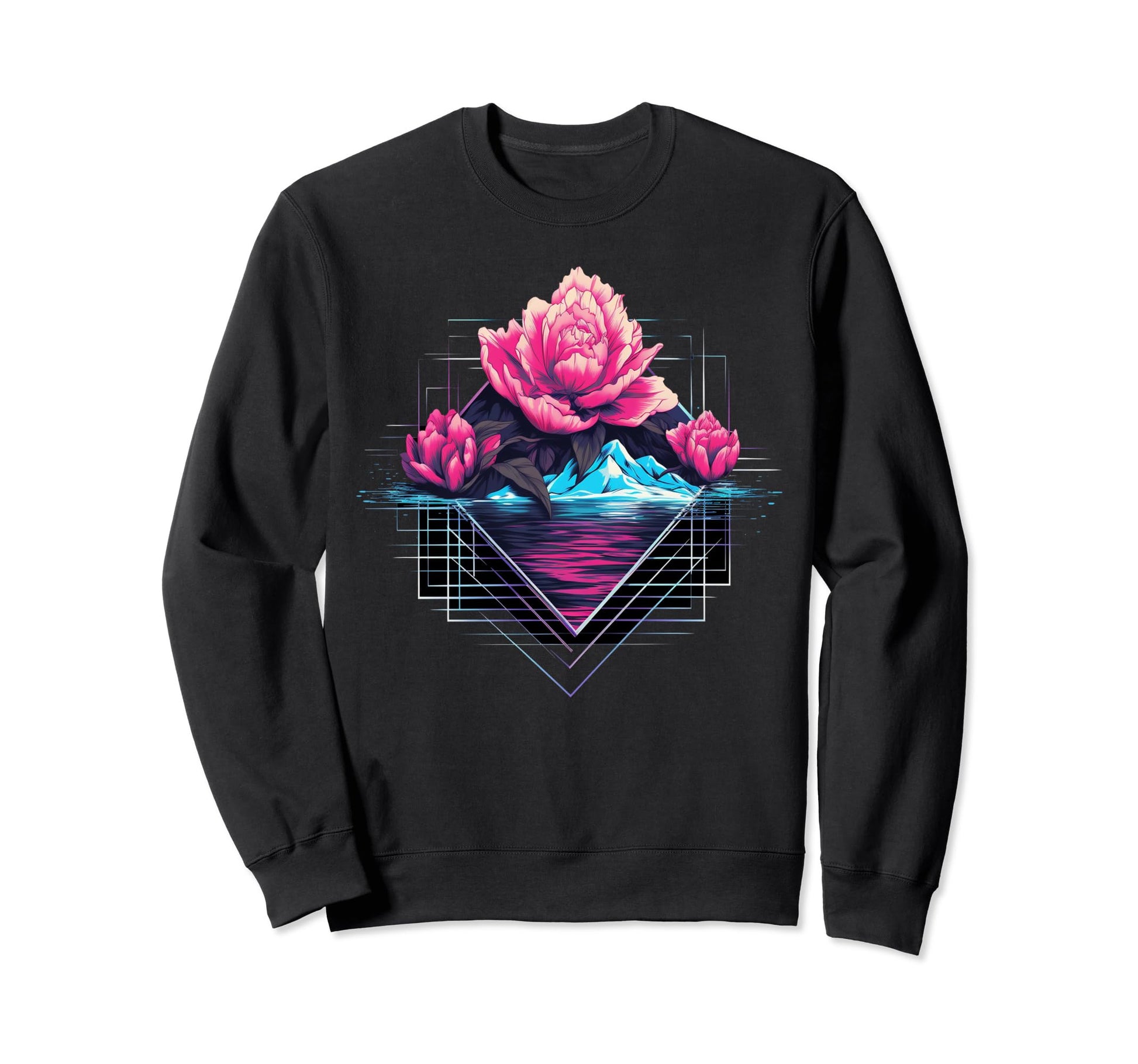 Japan Aesthetic Vaporwave Flower Sweatshirt - Custom Art Print Men Women - T-Shirt, Sweatshirt, Hoodie