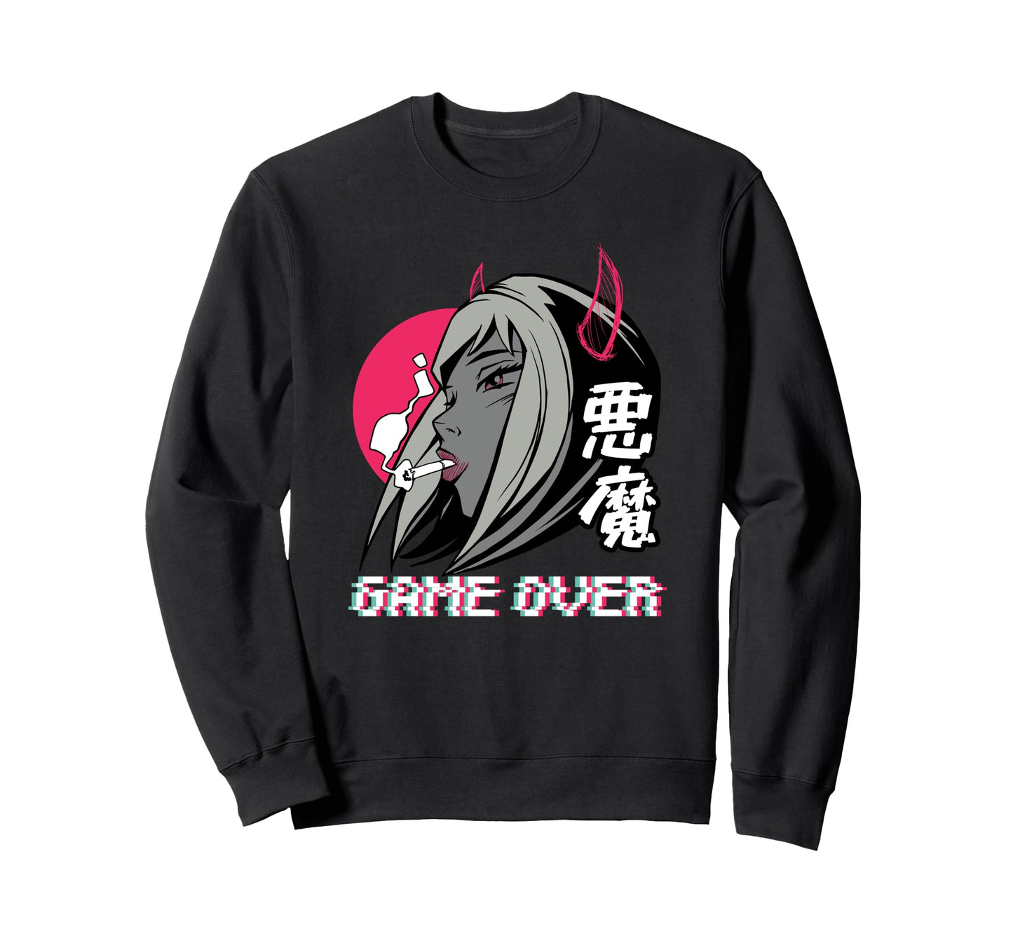 Japanese Vaporwave Sad Anime Sweatshirt - Aesthetic Graphic Men Women - T-Shirt, Sweatshirt, Hoodie