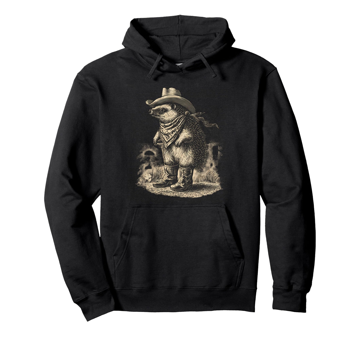 Country Cowboy Hedgehog Rodeo Cowgirl Hoodie - Unique Graphic Men Women - T-Shirt, Sweatshirt, Hoodie