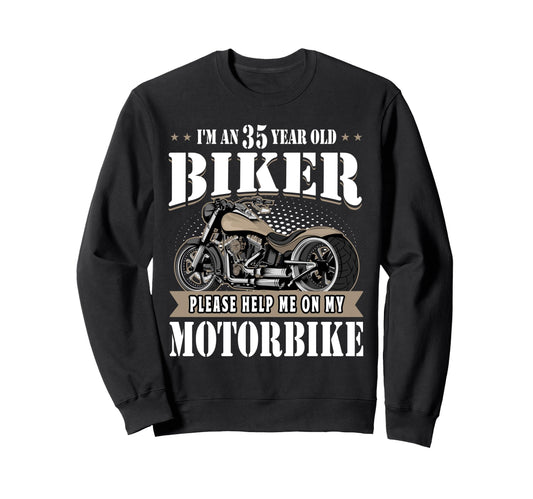 35Th Biker Birthday Gifts Sweatshirt - Custom Art Print Men Women - T-Shirt, Sweatshirt, Hoodie