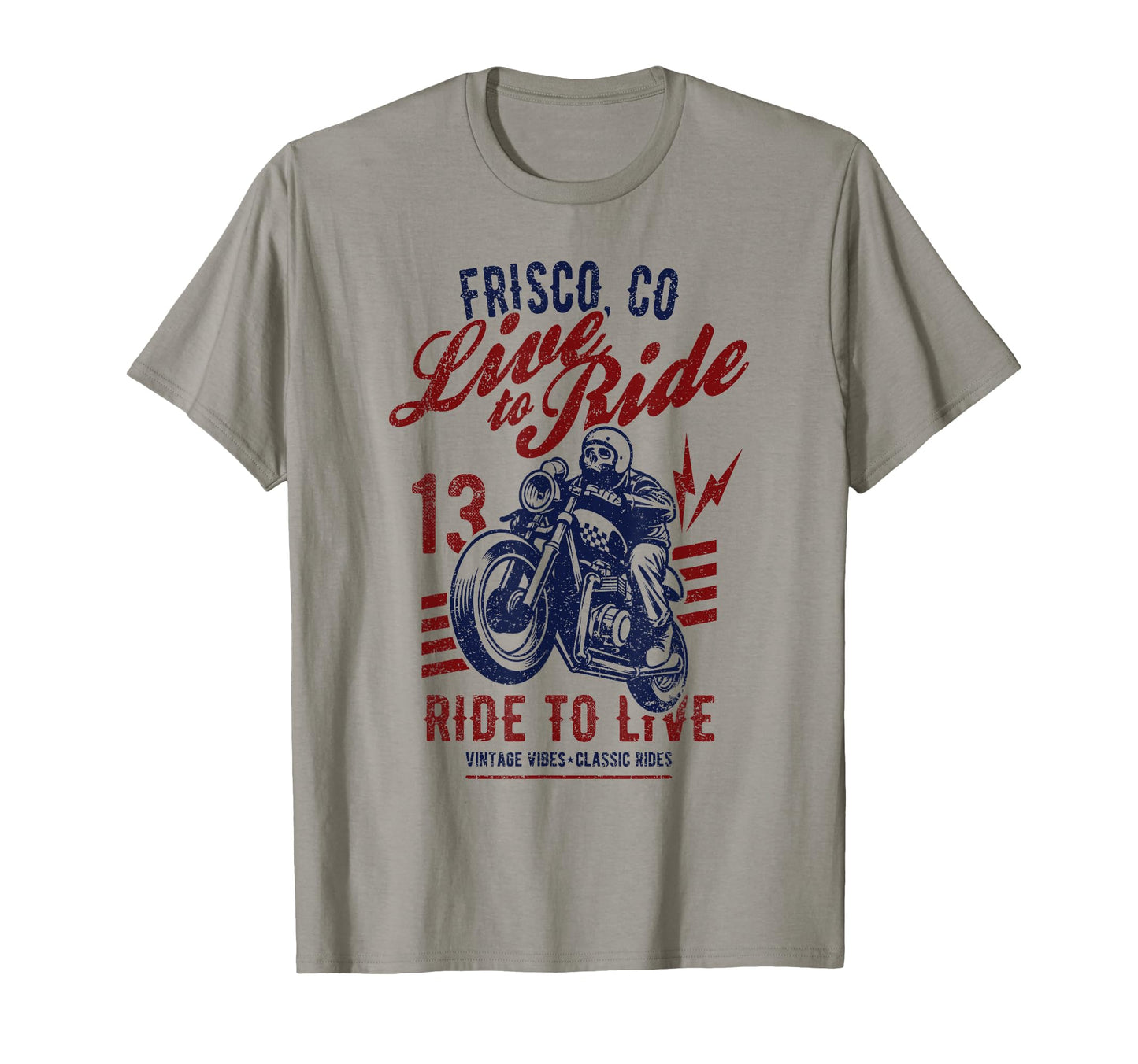 Frisco Colorado Motorcycle Skull Rider T-Shirt - Graphic Print Men Women - T-Shirt, Sweatshirt, Hoodie