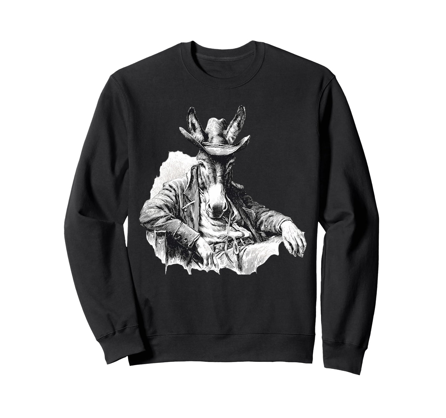 Donkey Cowboy Rodeo Cowgirl Sweatshirt - Casual Everyday Wear Men Women - T-Shirt, Sweatshirt, Hoodie