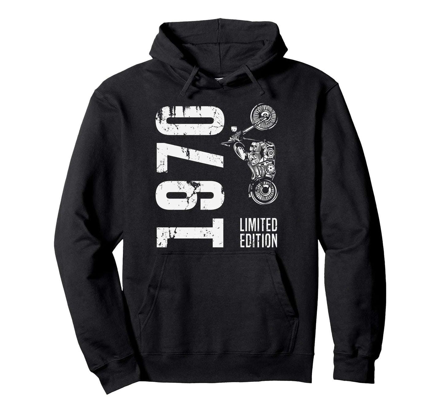 Born 1970 Motorcycle 55Th Birthday Hoodie - Minimalist Print Unisex - T-Shirt, Sweatshirt, Hoodie