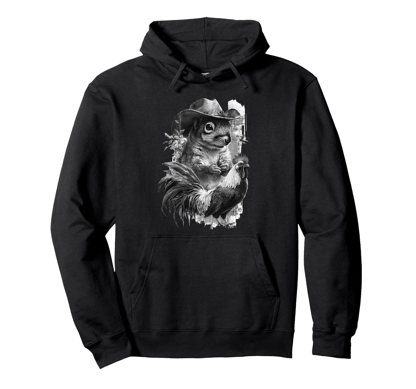 Squirrel Cowboy Rodeo Cowgirl Western Hoodie - Casual Everyday Wear Unisex - T-Shirt, Sweatshirt, Hoodie