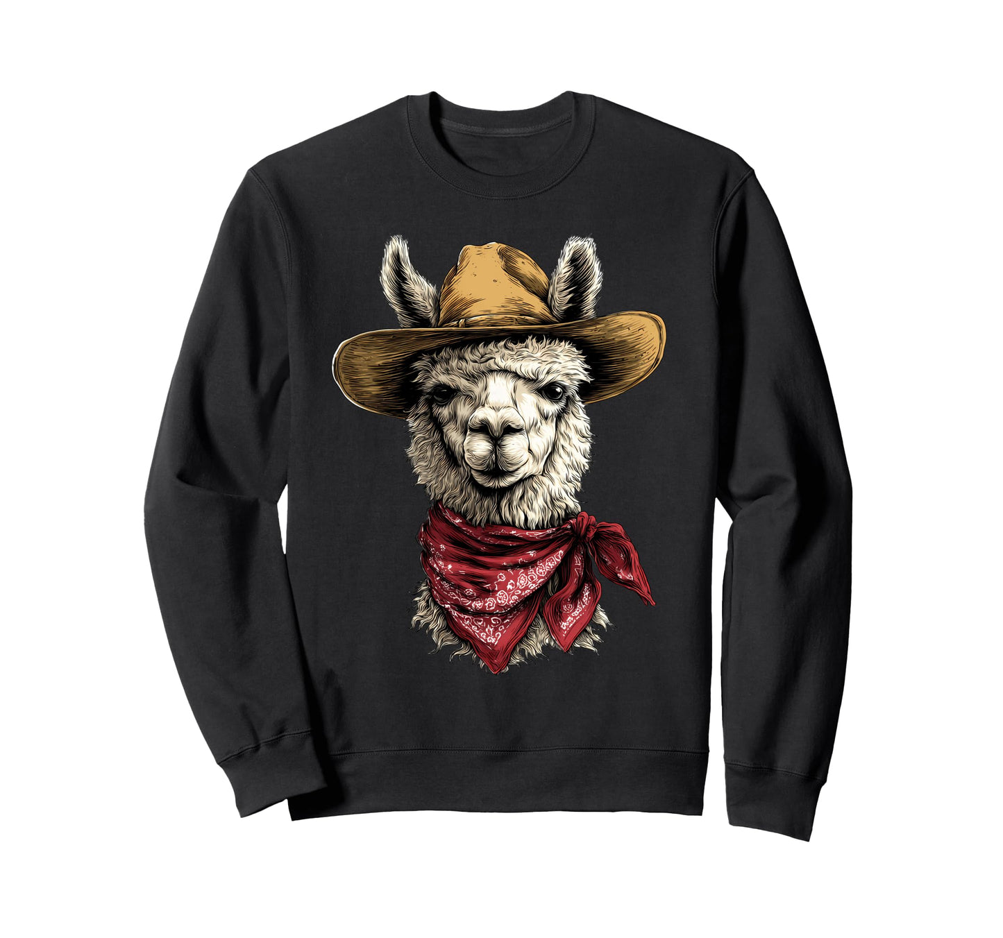 Alpaca Cowboy Rodeo Cowgirl Sweatshirt - Custom Art Print Men Women - T-Shirt, Sweatshirt, Hoodie