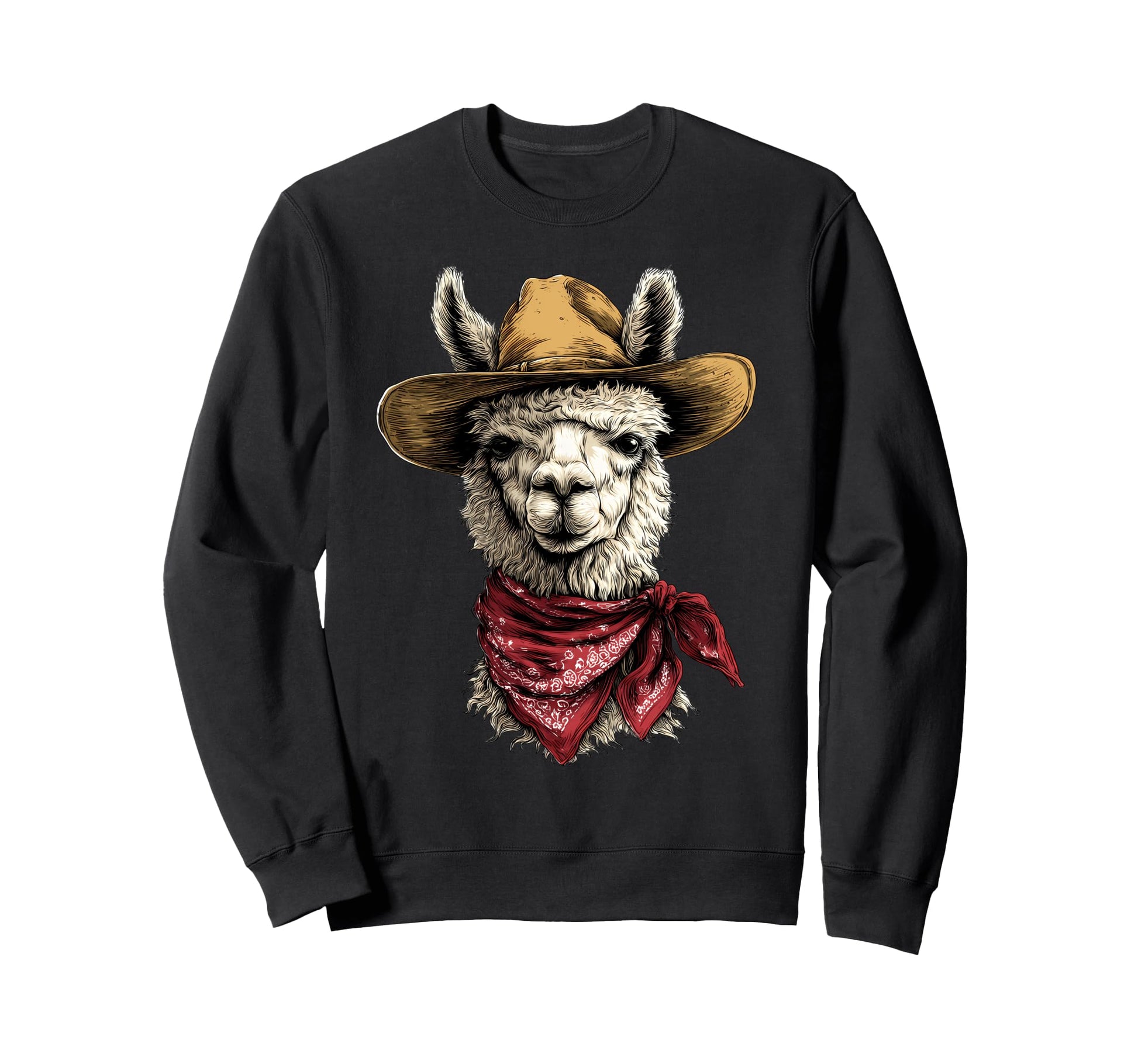 Alpaca Cowboy Rodeo Cowgirl Sweatshirt - Custom Art Print Men Women - T-Shirt, Sweatshirt, Hoodie