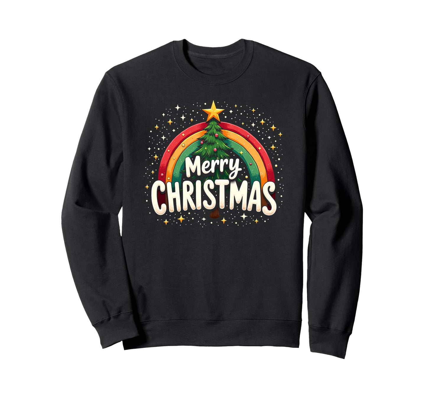 Merry Tree Rainbow Sweatshirt - Casual Everyday Wear Men Women - T-Shirt, Sweatshirt, Hoodie