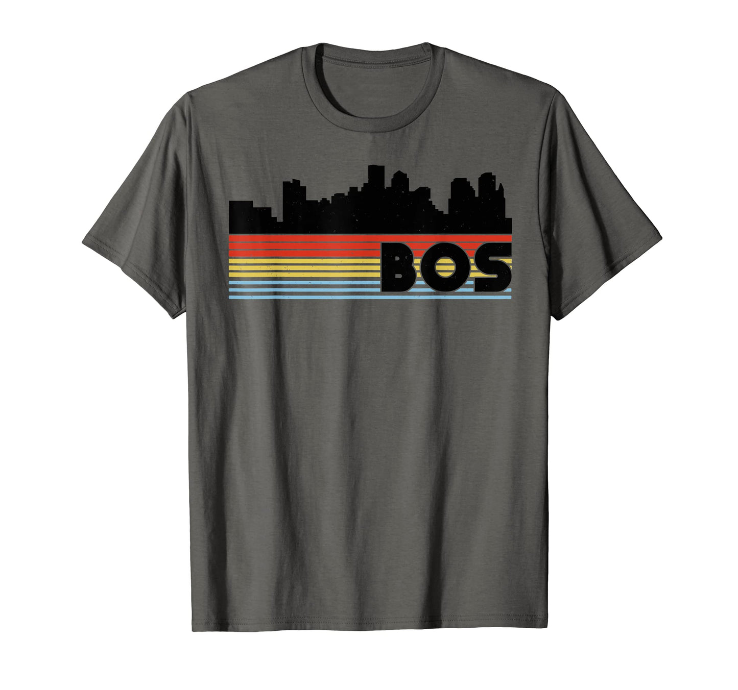 Boston Rainbow Striped City T-Shirt - Graphic Print Unisex - T-Shirt, Sweatshirt, Hoodie