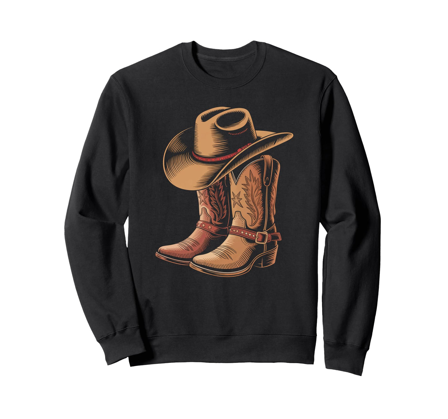 Cowboy Boots Western Country Cowgirl Sweatshirt - Custom Art Print Unisex - T-Shirt, Sweatshirt, Hoodie