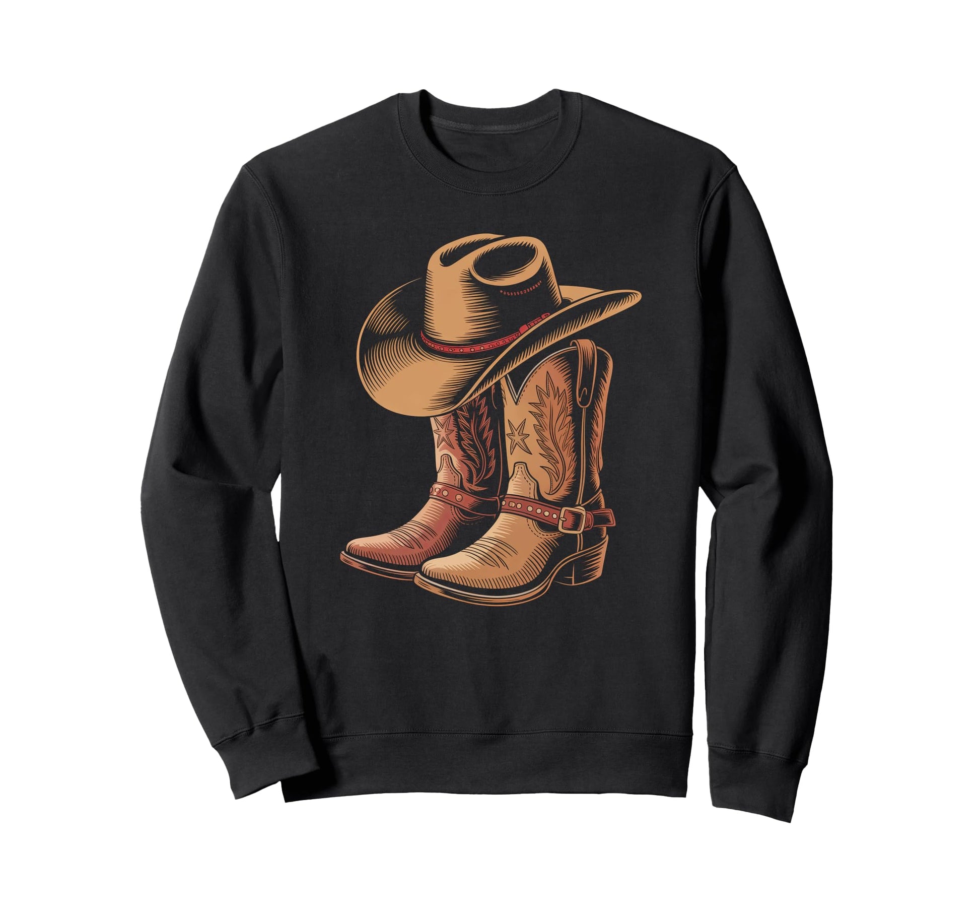 Cowboy Boots Western Country Cowgirl Sweatshirt - Custom Art Print Unisex - T-Shirt, Sweatshirt, Hoodie