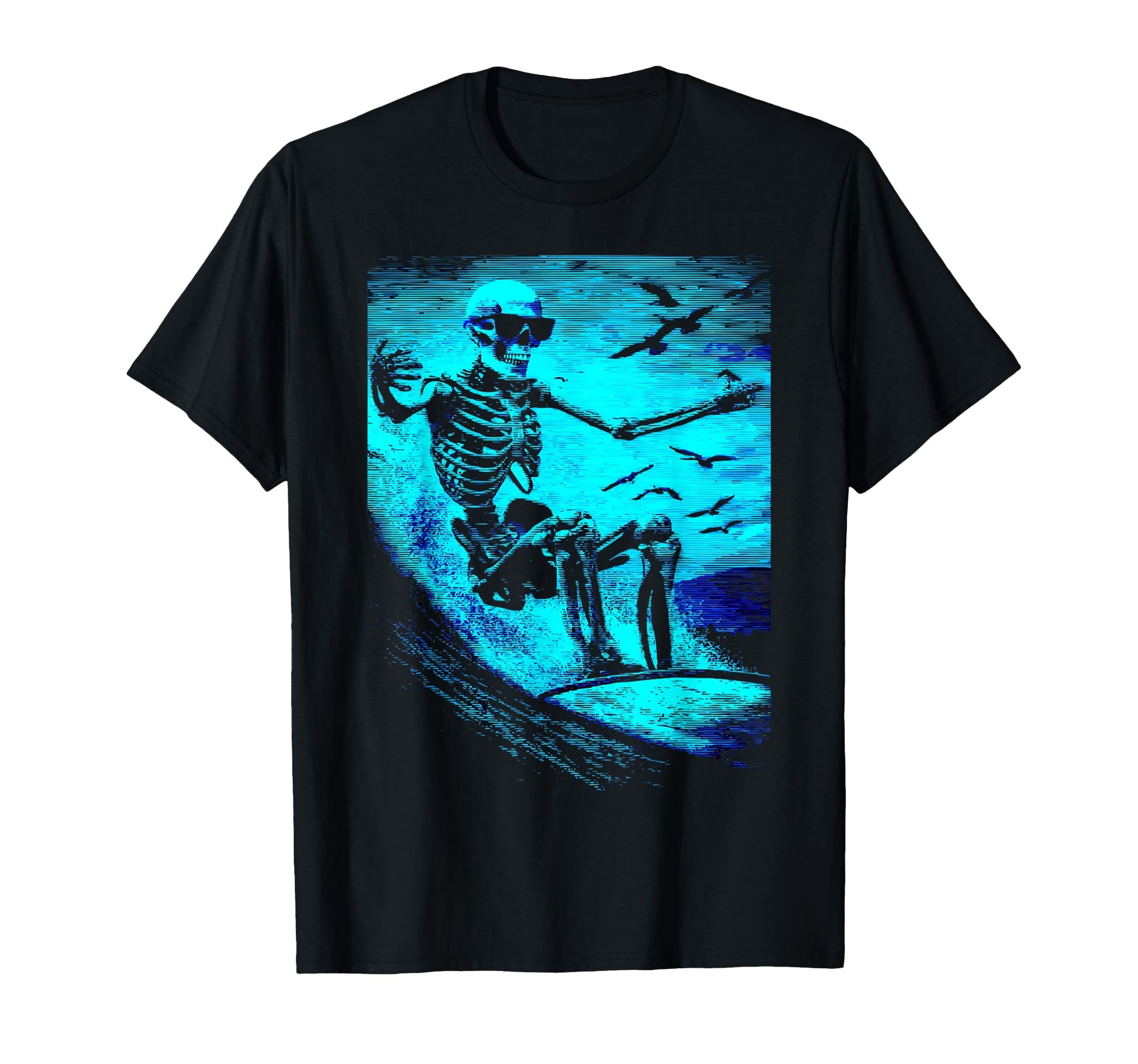 Surfing Skeleton Surfer Riding T-Shirt - Casual Everyday Wear Men Women - T-Shirt, Sweatshirt, Hoodie