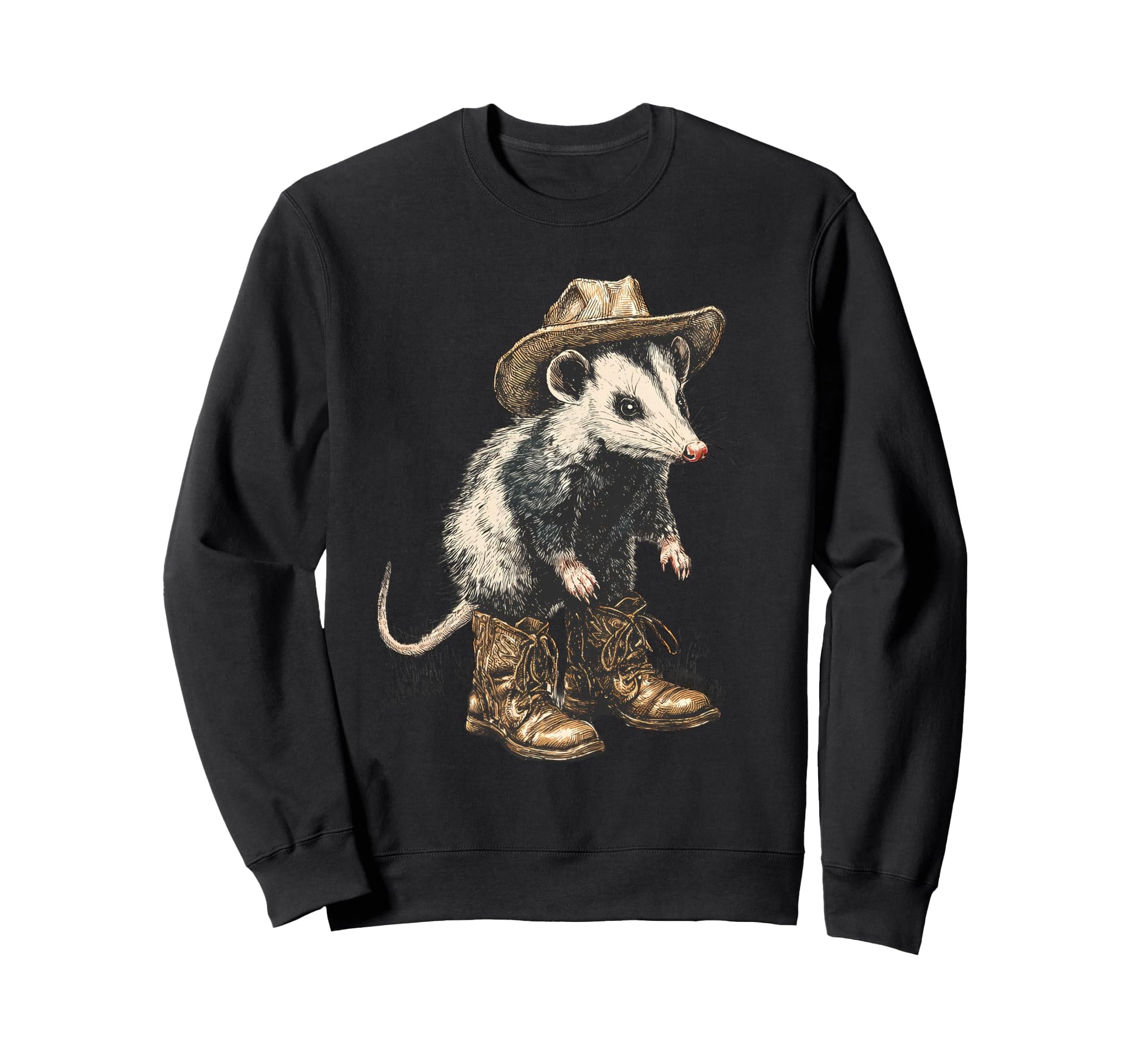 Country Cowboy Opossum Rodeo Sweatshirt - Casual Everyday Wear for Adults - T-Shirt, Sweatshirt, Hoodie