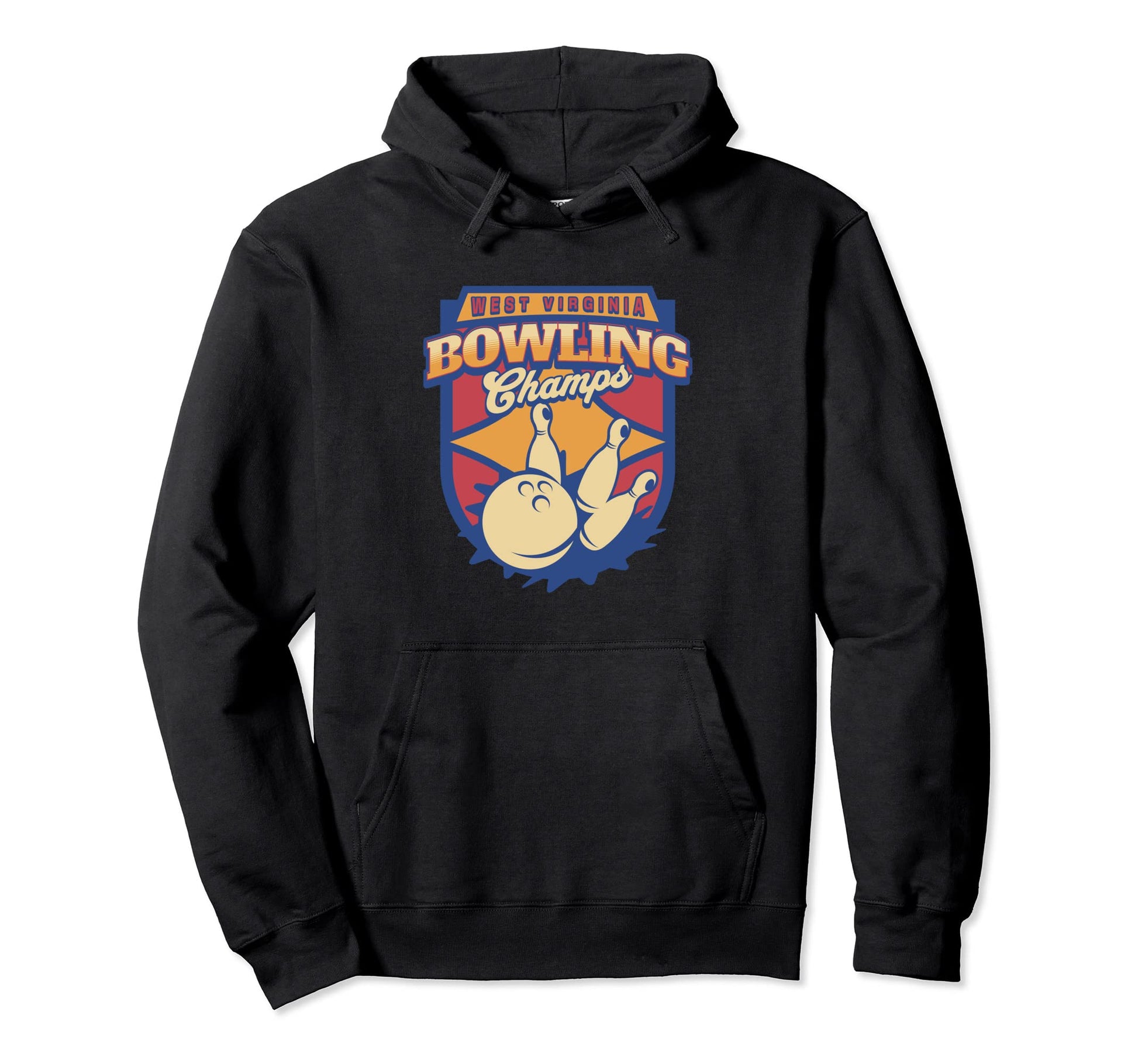 State Bowling Champs West Virginia Hoodie - Aesthetic Graphic for Adults - T-Shirt, Sweatshirt, Hoodie