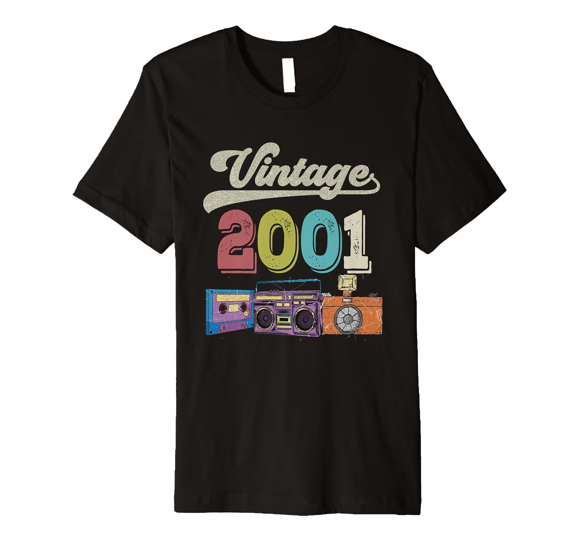 2001 Birthday Funny Old Cassette Tape T-Shirt - Unique Graphic Men Women - T-Shirt, Sweatshirt, Hoodie