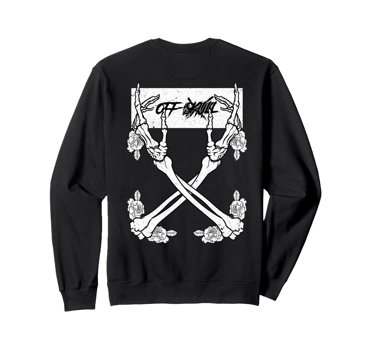 Off Skull Skeleton Backprint Sweatshirt - Unique Graphic for Adults - T-Shirt, Sweatshirt, Hoodie