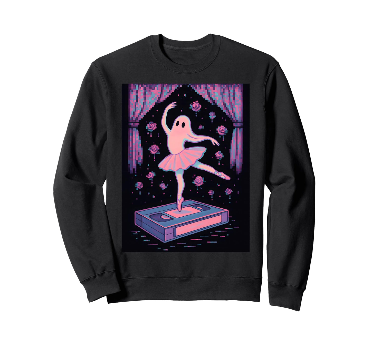 Vaporwave Ghost Ballerina Goth Sweatshirt - Streetwear Style Men Women - T-Shirt, Sweatshirt, Hoodie