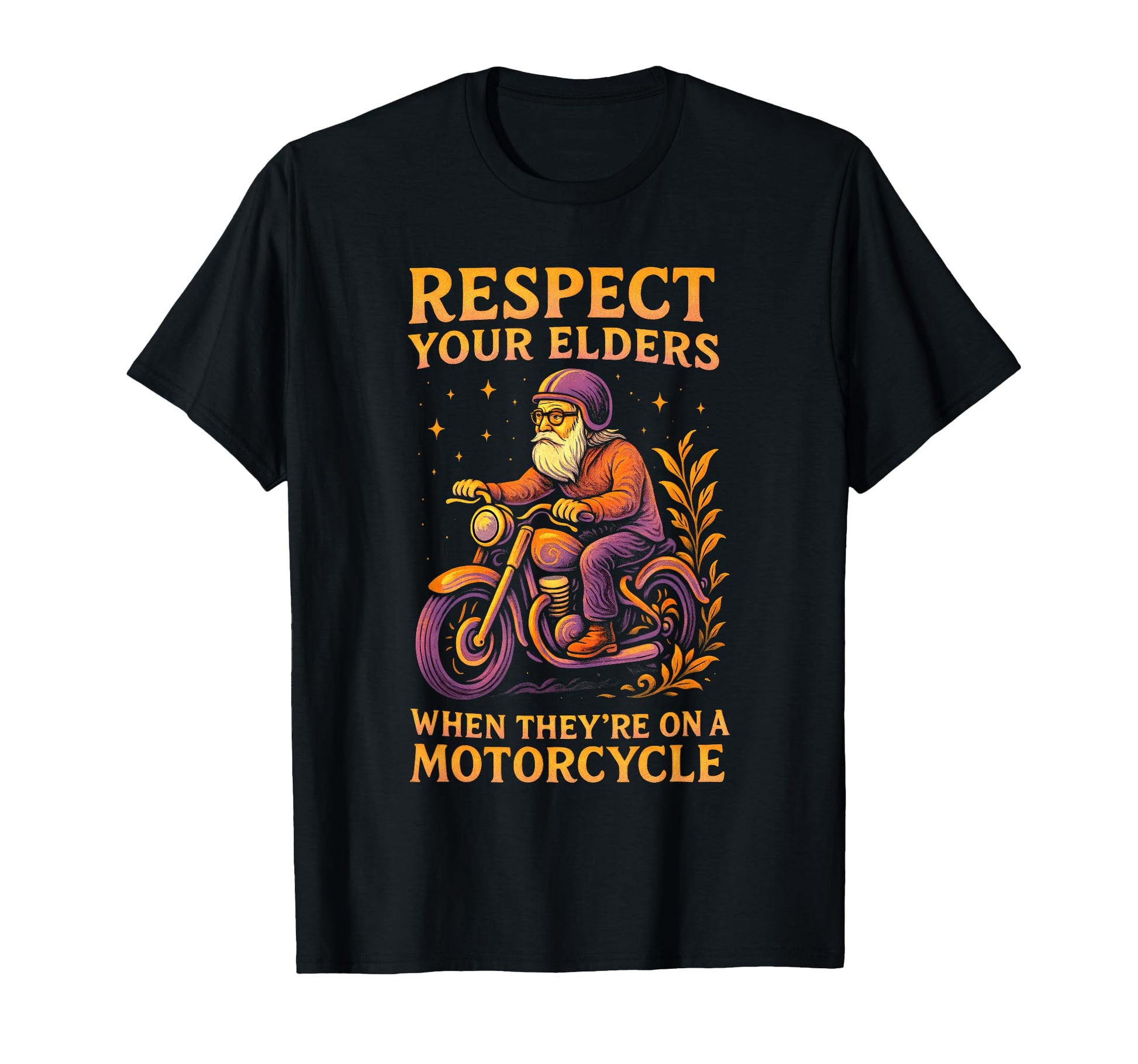 Respect Elders Motorcycle Rider Biker T-Shirt - Trendy Graphic for Adults - T-Shirt, Sweatshirt, Hoodie