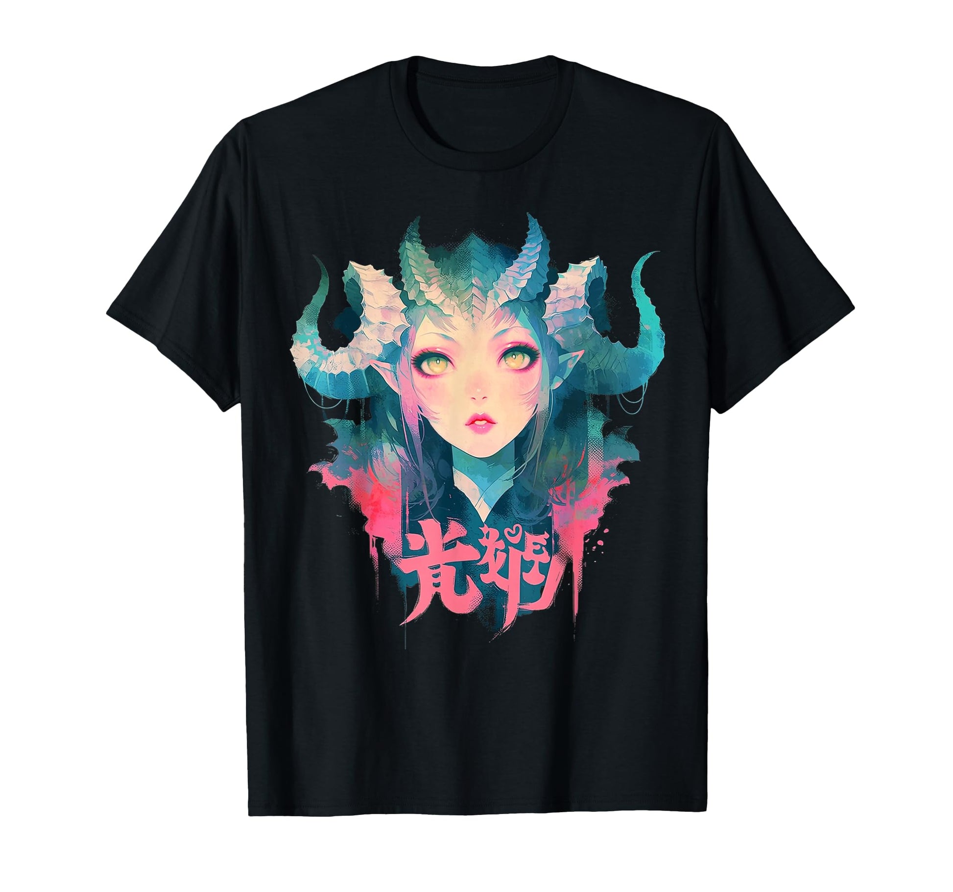 Goth Grunge Demon Anime Waifu Horror T-Shirt - Custom Art Print Men Women - T-Shirt, Sweatshirt, Hoodie
