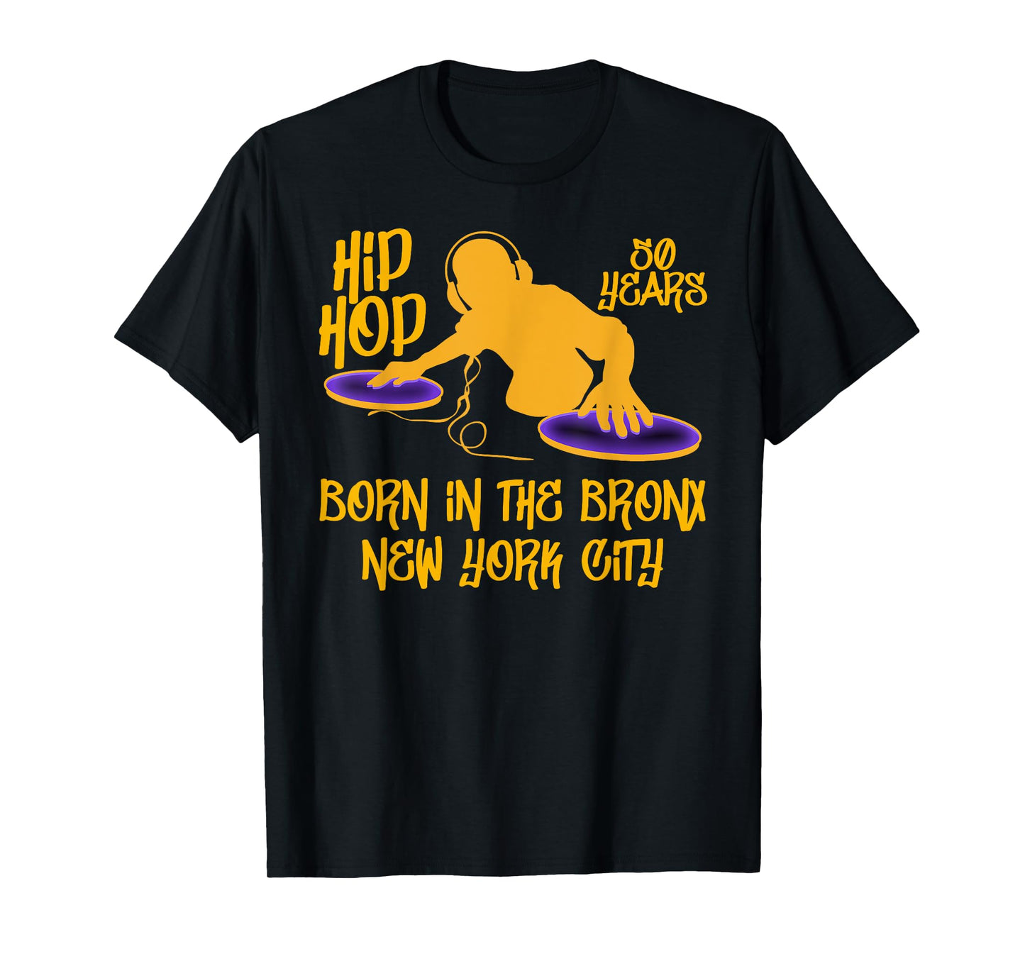 Hip Hop Music 50Th Anniversary Black T-Shirt - Minimalist Print Men Women - T-Shirt, Sweatshirt, Hoodie