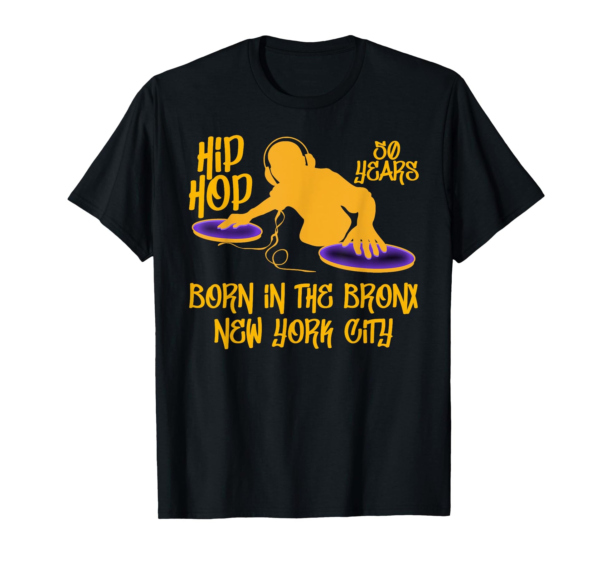 Hip Hop Music 50Th Anniversary Black T-Shirt - Minimalist Print Men Women - T-Shirt, Sweatshirt, Hoodie
